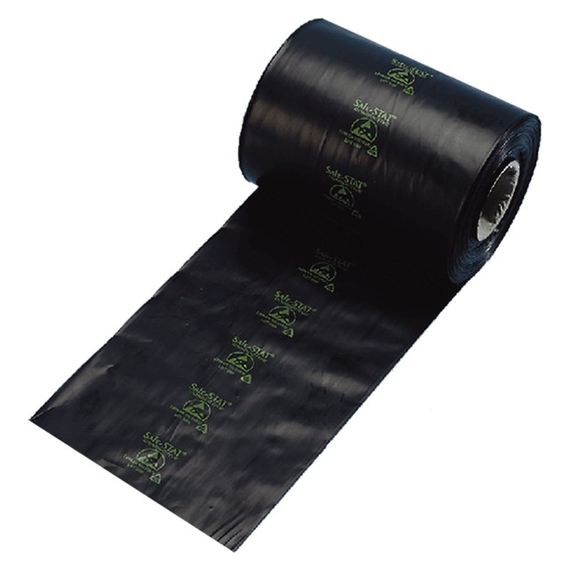 ESD tubular film black with ESD logo, width 250 mm, length 500 m