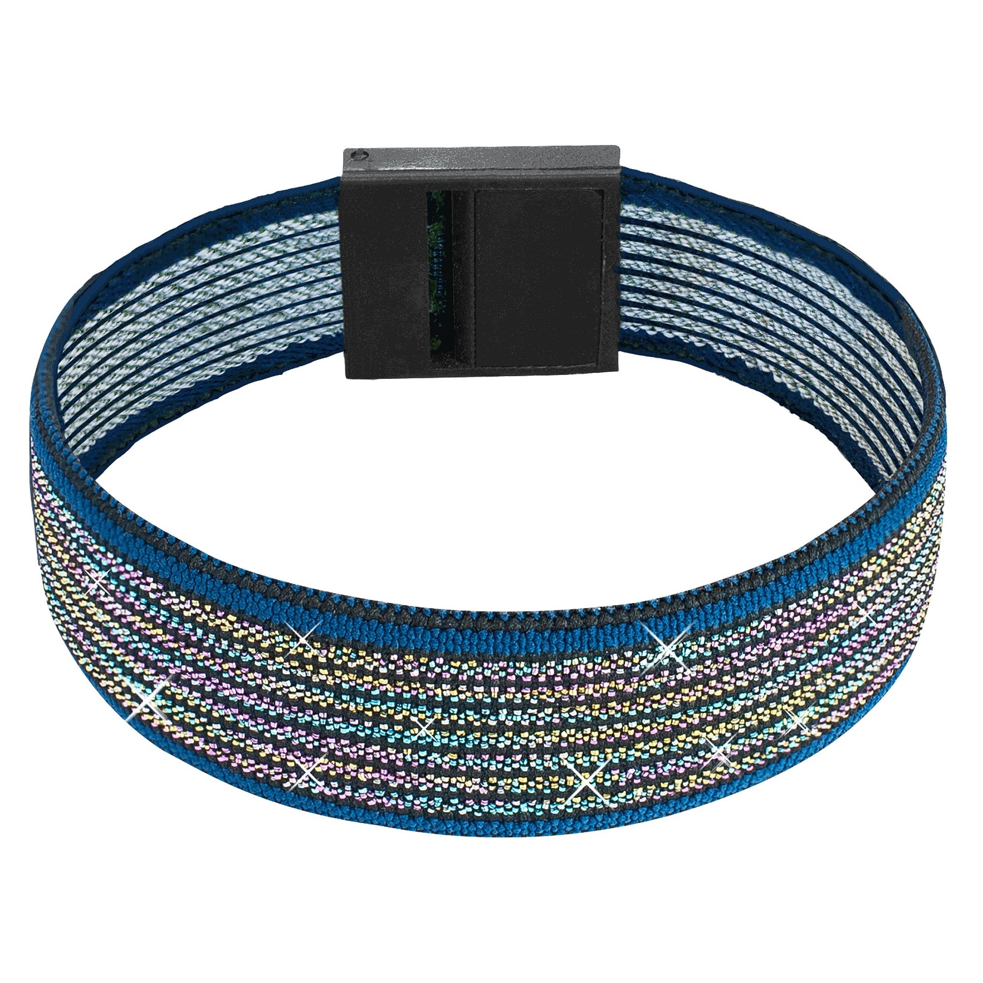 Textilerdungsarmband einstellbar, Glimmerdekor, Druckknopf 10,3 mm, mit ESD-Logo - A1-ESD C-191-148-N-103
