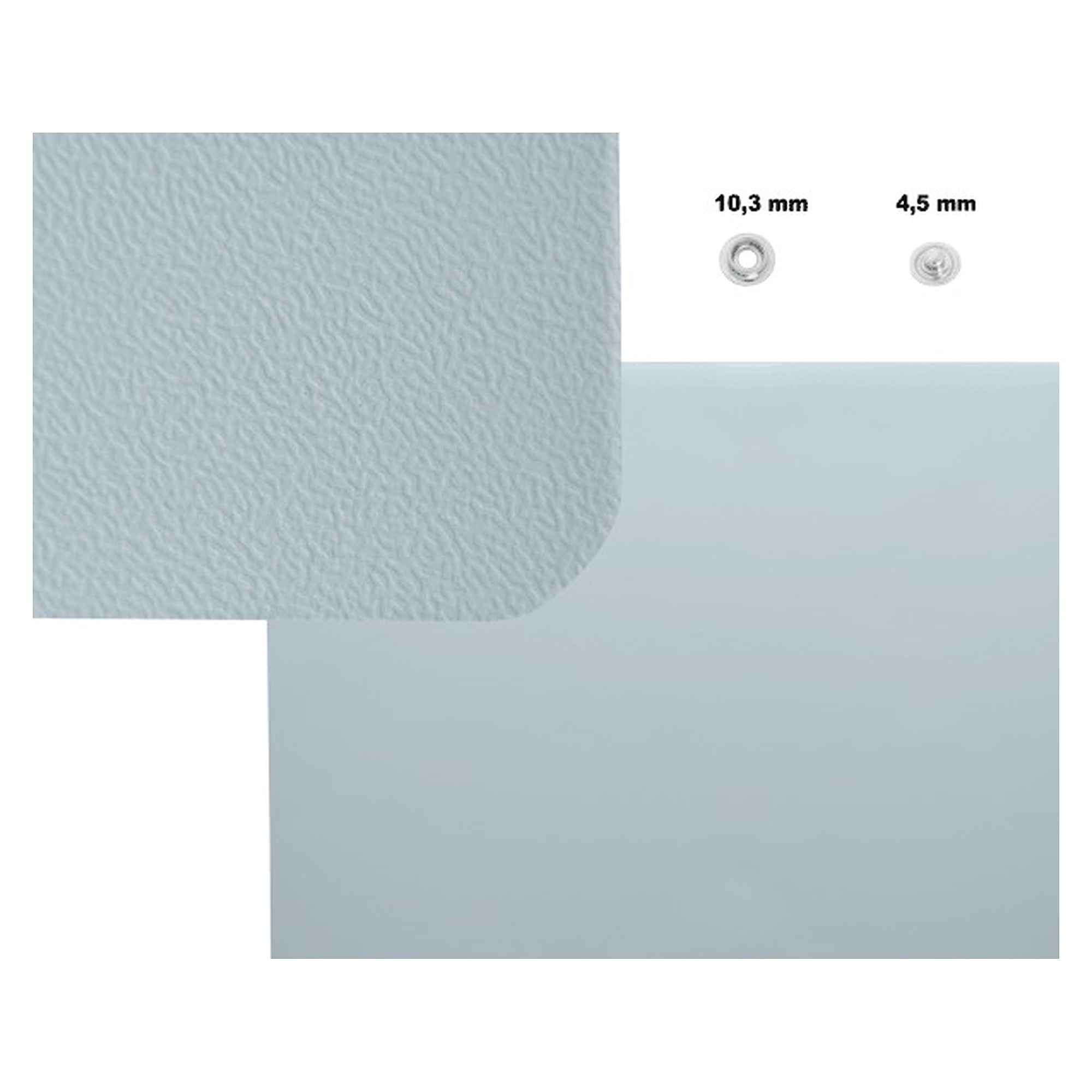 ESD-Tischmatte Alfaplan S, 600 x 1200 mm, platingrau, Druckknopf 2 x 10,3 mm - A1-ESD C-191-612P-103