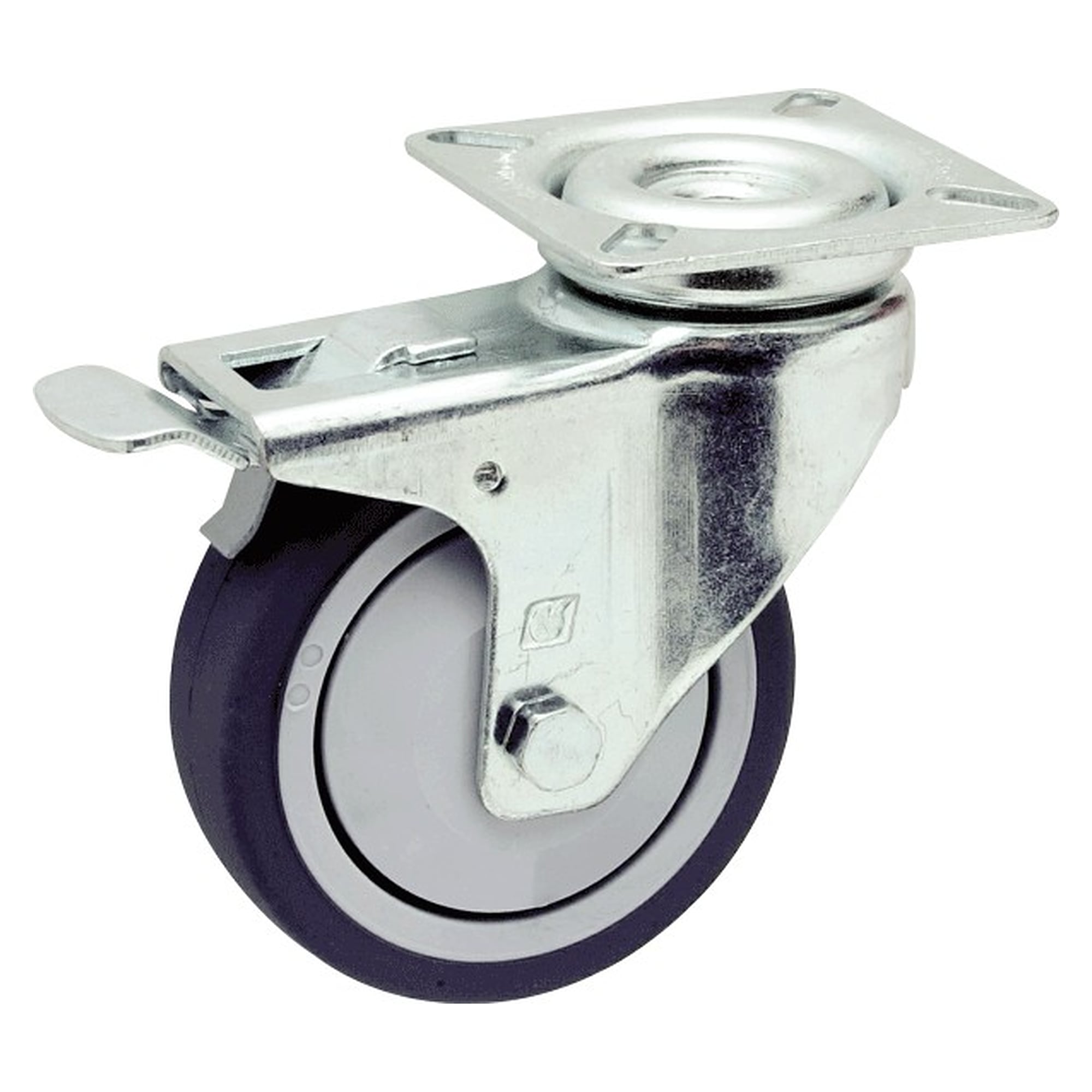 Roulette pivotante ESD avec platine roue 75 mm, conductrice