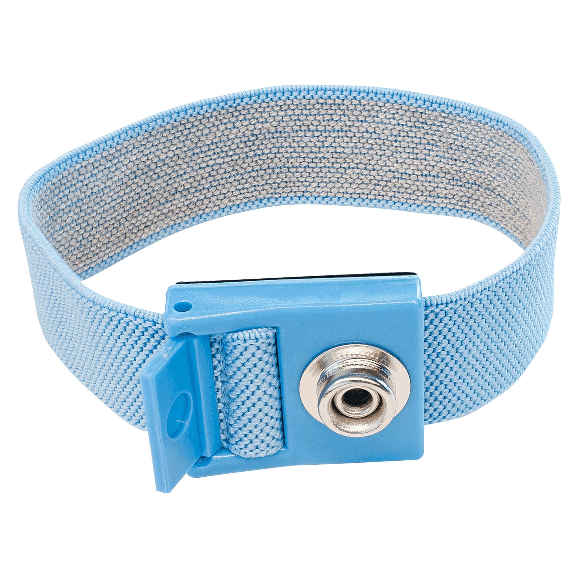 Bracelet de mise à la terre ESD Standard réglable, bleu clair, bouton 10,3 mm - A1-ESD C-198-1262