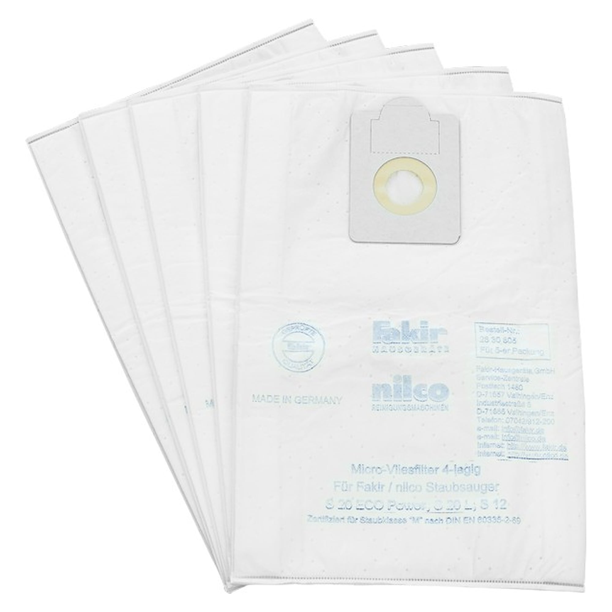 Micro fleece filter bag dust class M for EPA-VAC, pack of 5 - A1-ESD C-215-32127-MVB