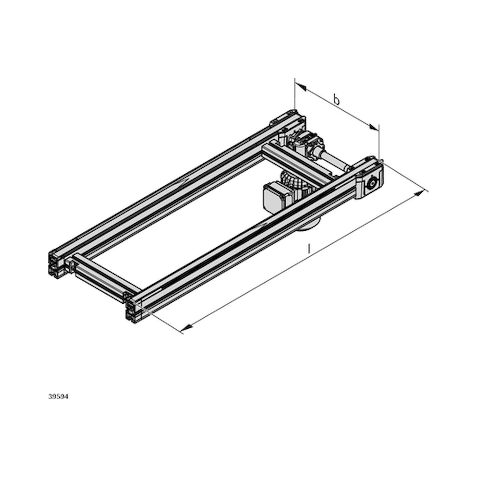 Troncon transporteur BS 2 a entrainement par courroie dentee, compatible ESD, jusqu'a 6000 mm - Bosch Rexroth 3842999716