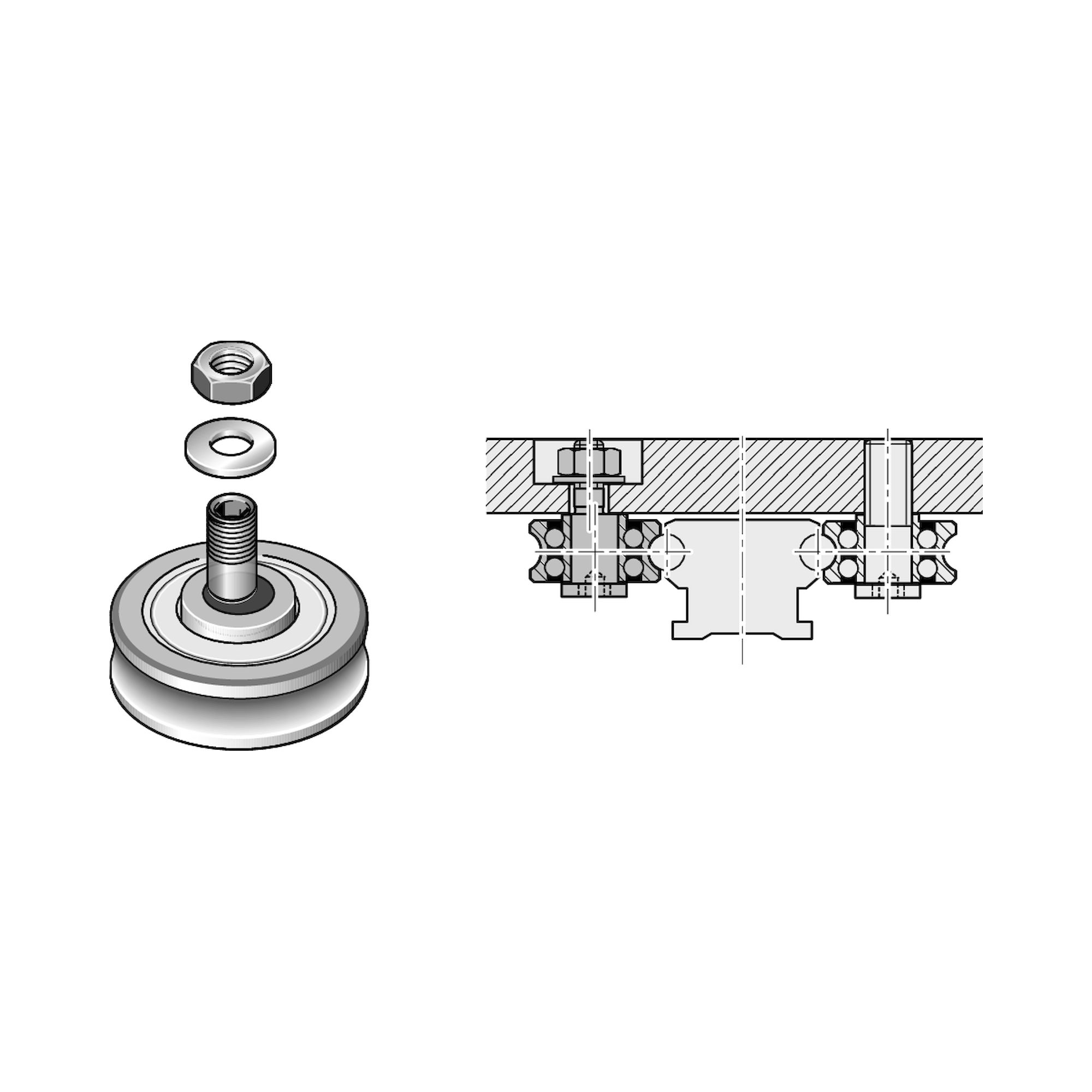 Bosch Rexroth R190015220. Laufrolle 52-SH &
