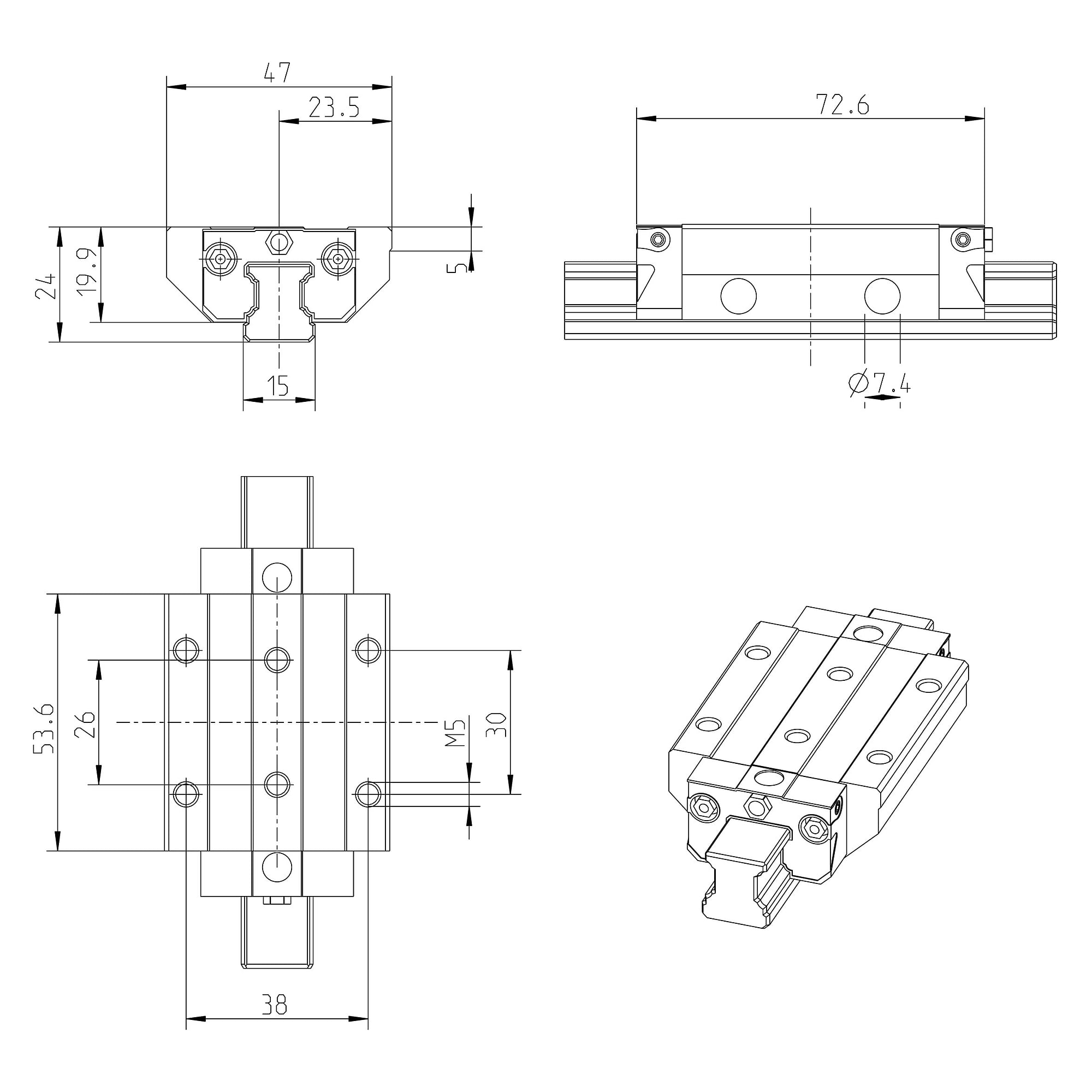 Kugelwagen KWD-015-FLS-C2-XP-1 - Bosch Rexroth R16531282Y