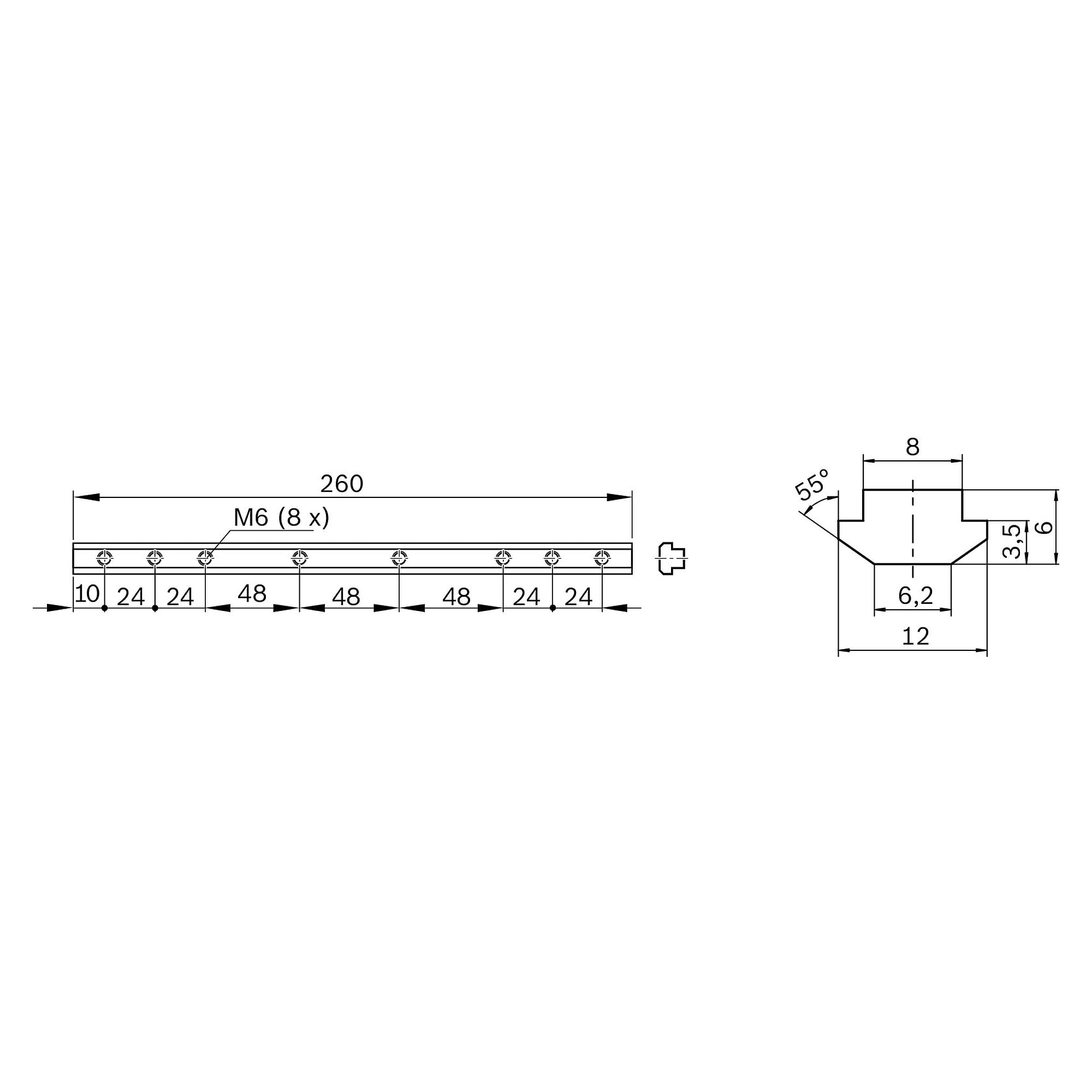 Gewindeleiste M6 - Bosch Rexroth R039171067