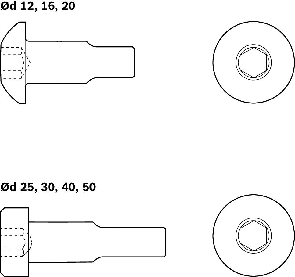 Socket head cap screw M8X22,8 - 8.8-TUFLOK - Bosch Rexroth R342700509