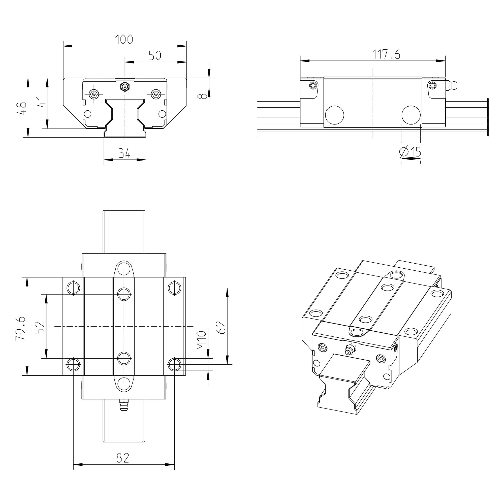 Roller runner block RWD-035-FNS-C3-U-2-SS - Bosch Rexroth R185133924