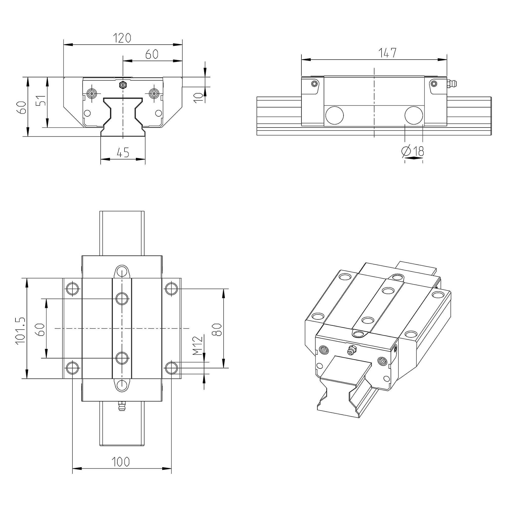 Patin à rouleaux RWD-045-FNS-C2-U-2-SS - Bosch Rexroth R185142924