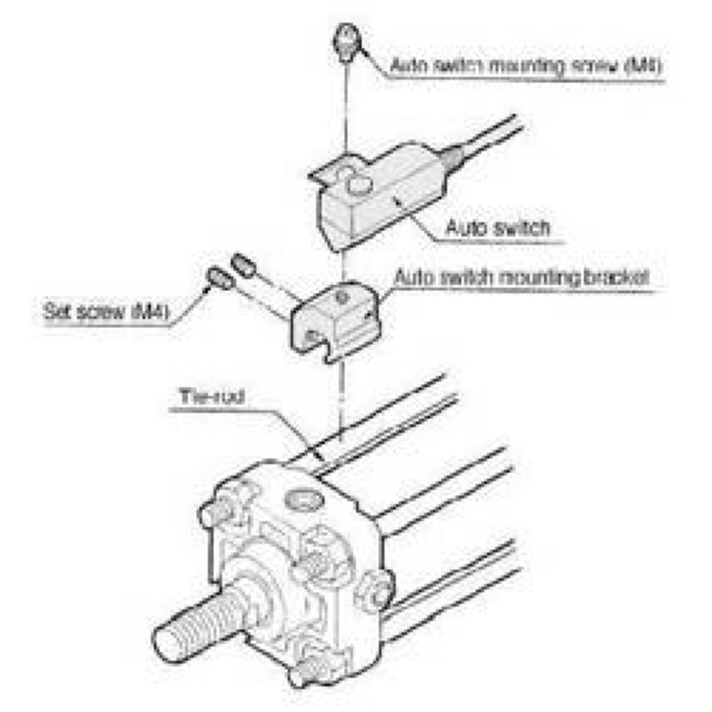 SMC BT-03. BT, Tie-Rod Mounting (ø32 to ø250)