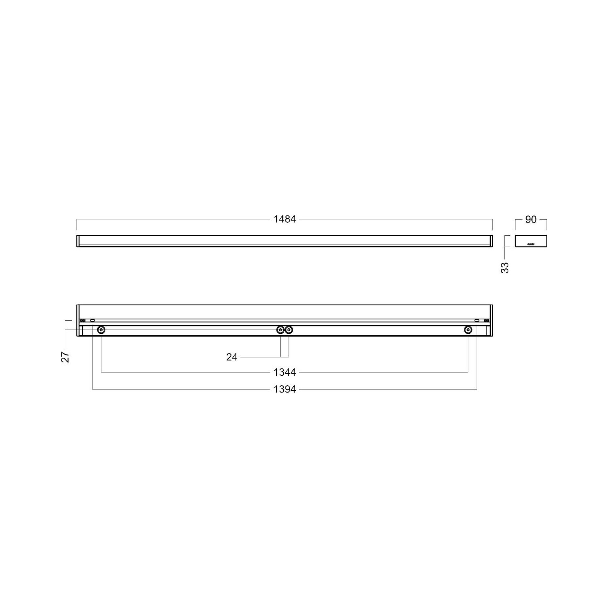 Glamox C21-S1500 luminaire en saillie, 4777 lm, 4000 K, à gradation DALI