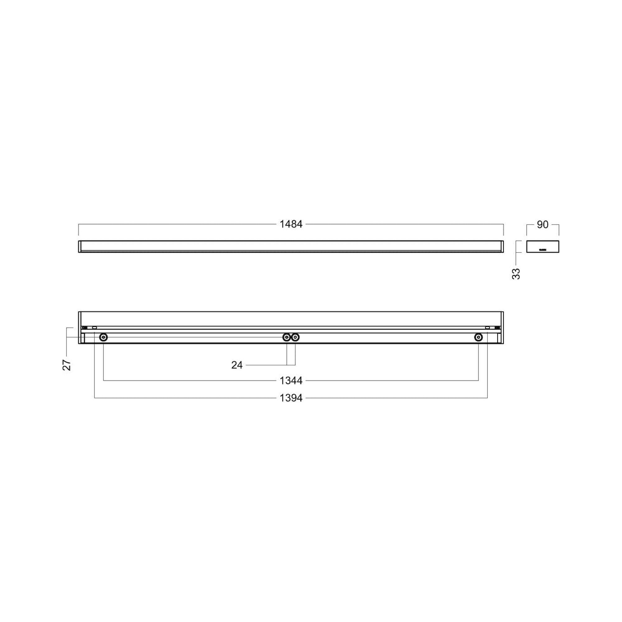 Glamox C21-S1500 luminaire en saillie, 4633 lm, 3000 K, à gradation DALI