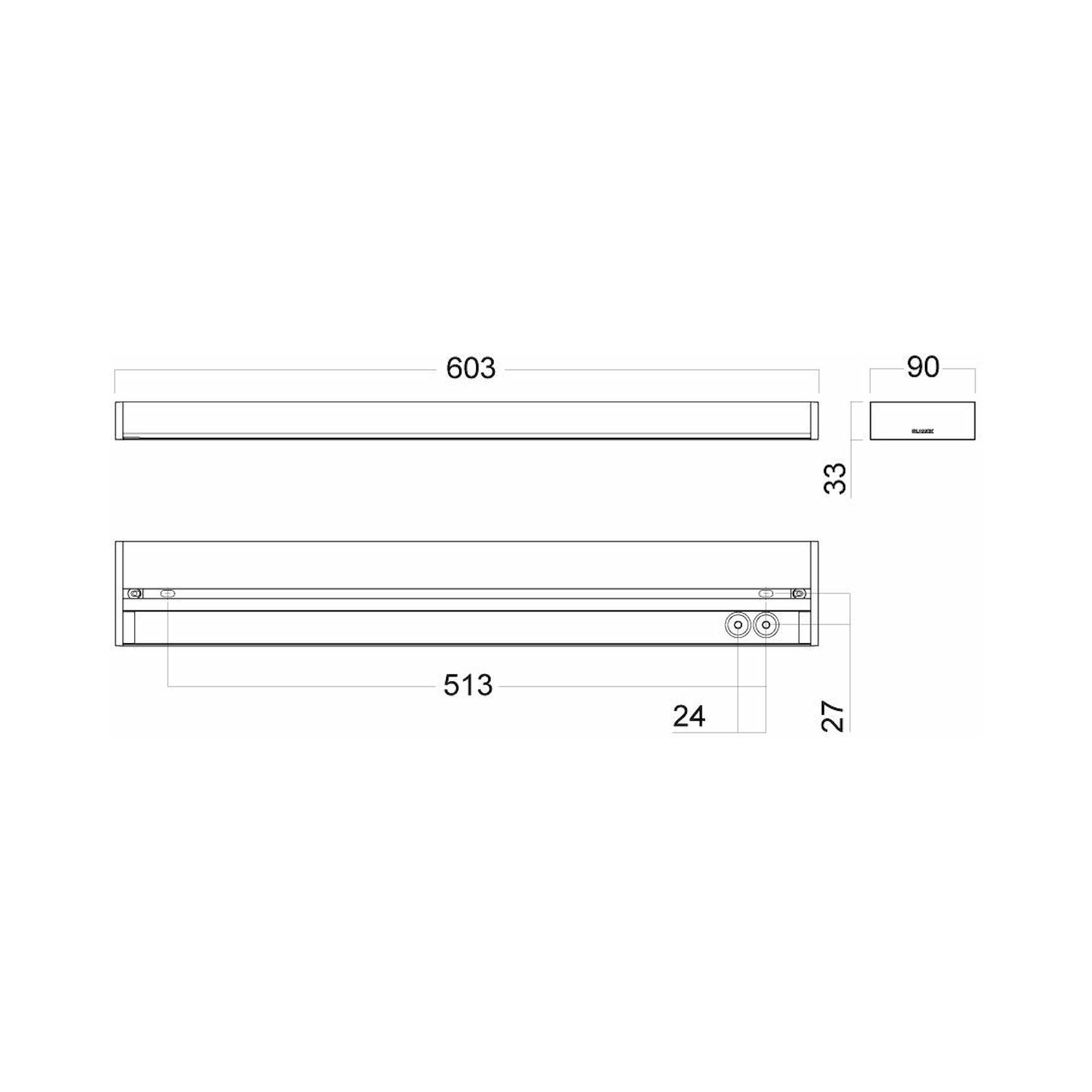 Glamox C21-S600 Anbauleuchte, 1261 lm, 4000 K, DALI-dimmbar