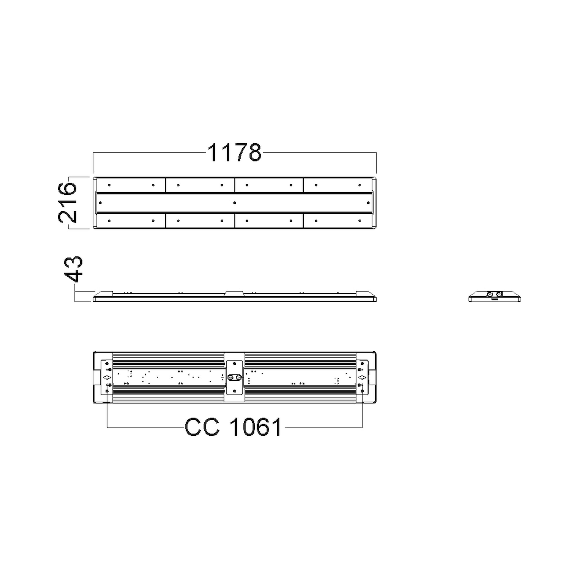 Glamox C52-S1200 luminaire en saillie, 15291 lm, 4000 K, à gradation DALI