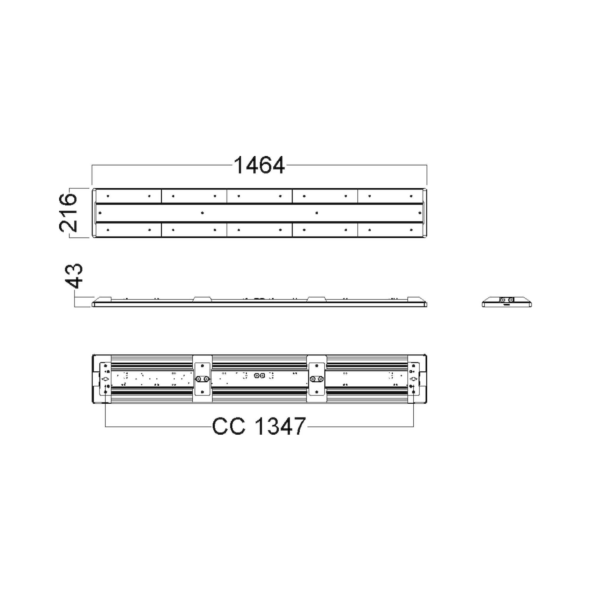Glamox C52-S1500 luminaire en saillie, 24471 lm, 4000 K, à gradation DALI