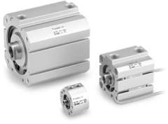 SMC CD55B20-100-X1439. C(D)55-X1439, ISO-Kompaktzylinder (ISO21287), doppeltwirkend, einseitige Kolbenstange, Ausführung mit T-Nut für Signalgeber