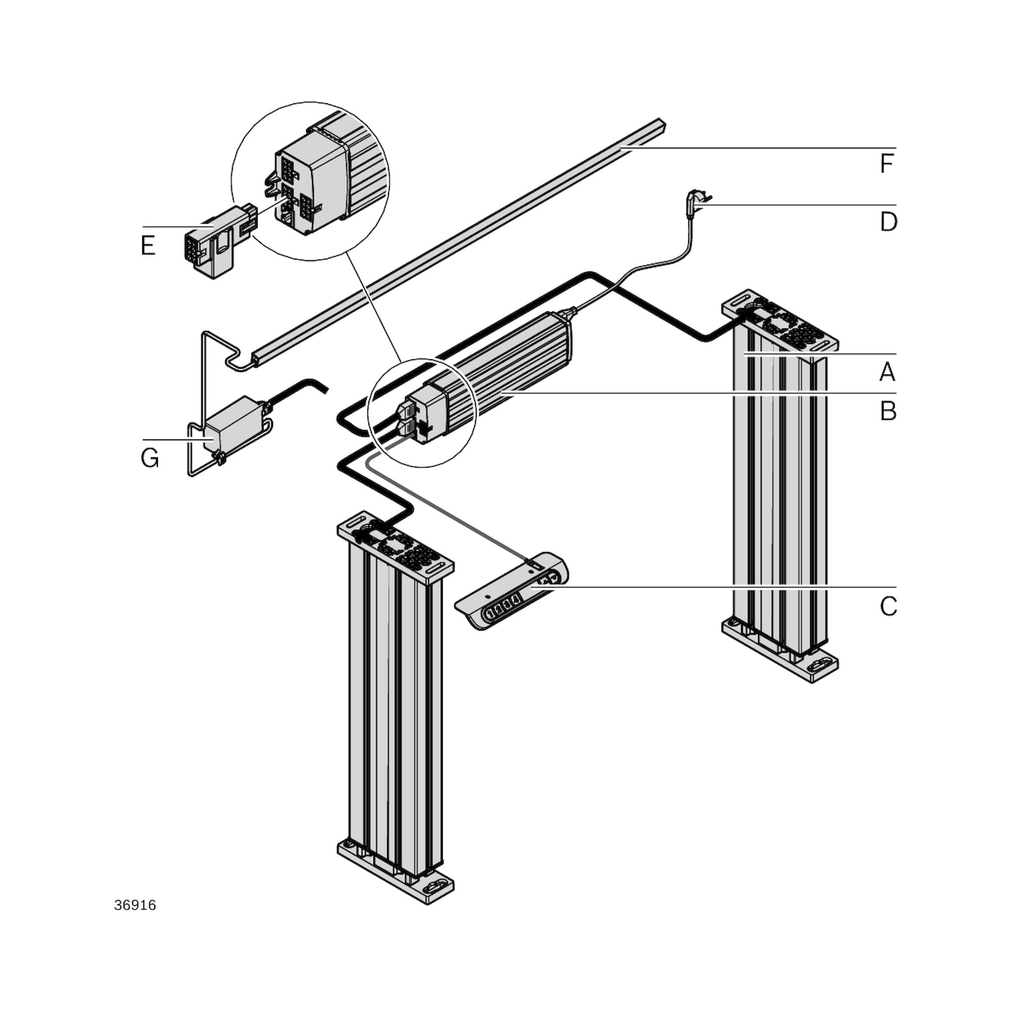 Interrupteur manuel pour Control Lift jusqu'a 3200 N - Bosch Rexroth 3842559940