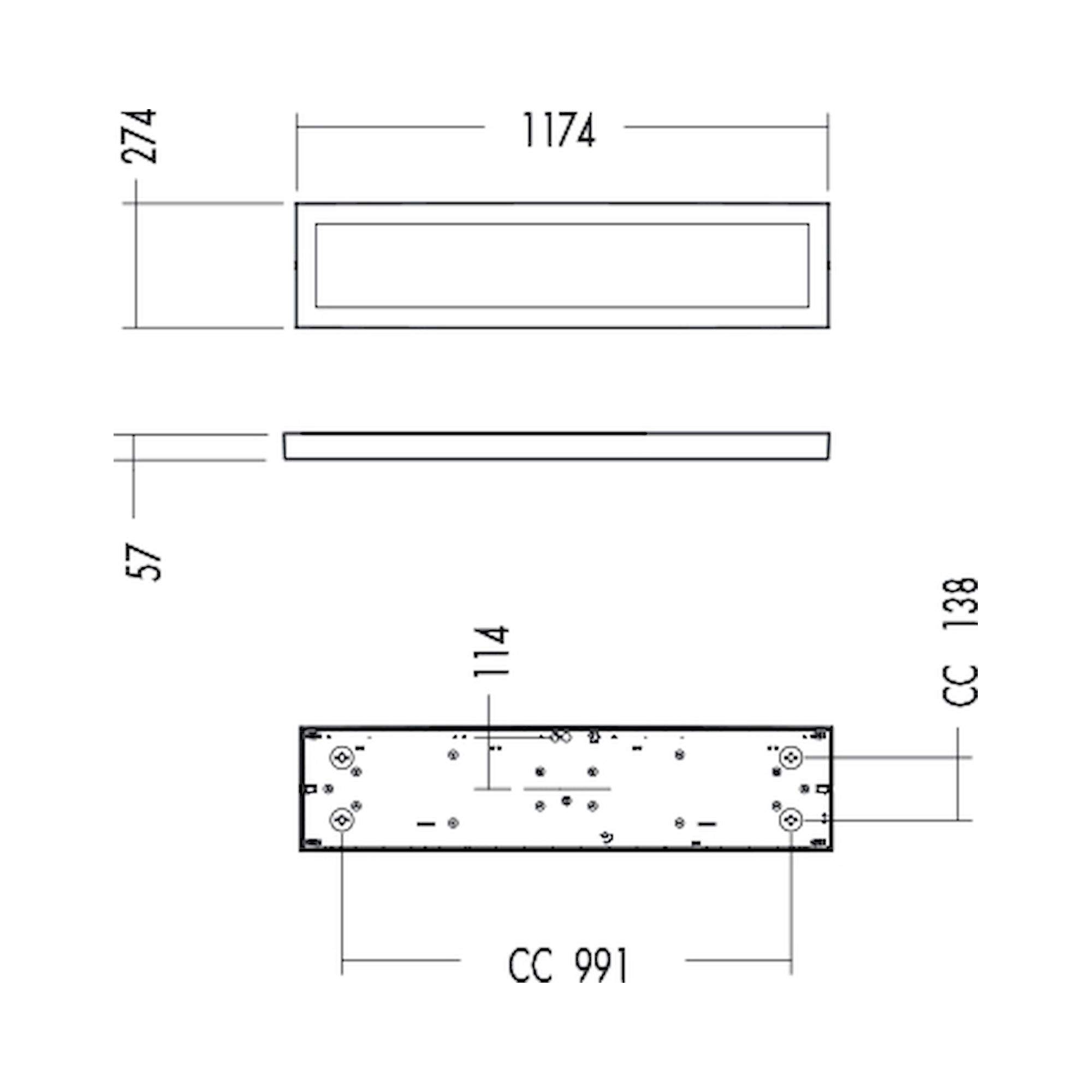 Glamox C70-S275 luminaire en saillie, 4212 lm, 4000 K, commutable