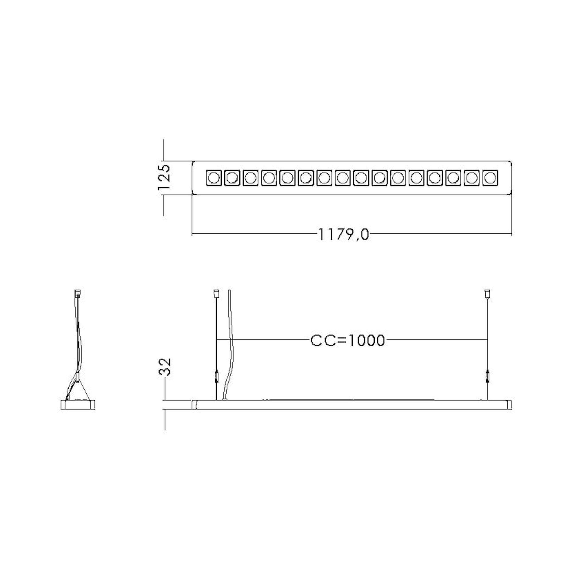 Glamox C77-P125x1200 suspension, 4208 lm, 3000 K, à gradation DALI