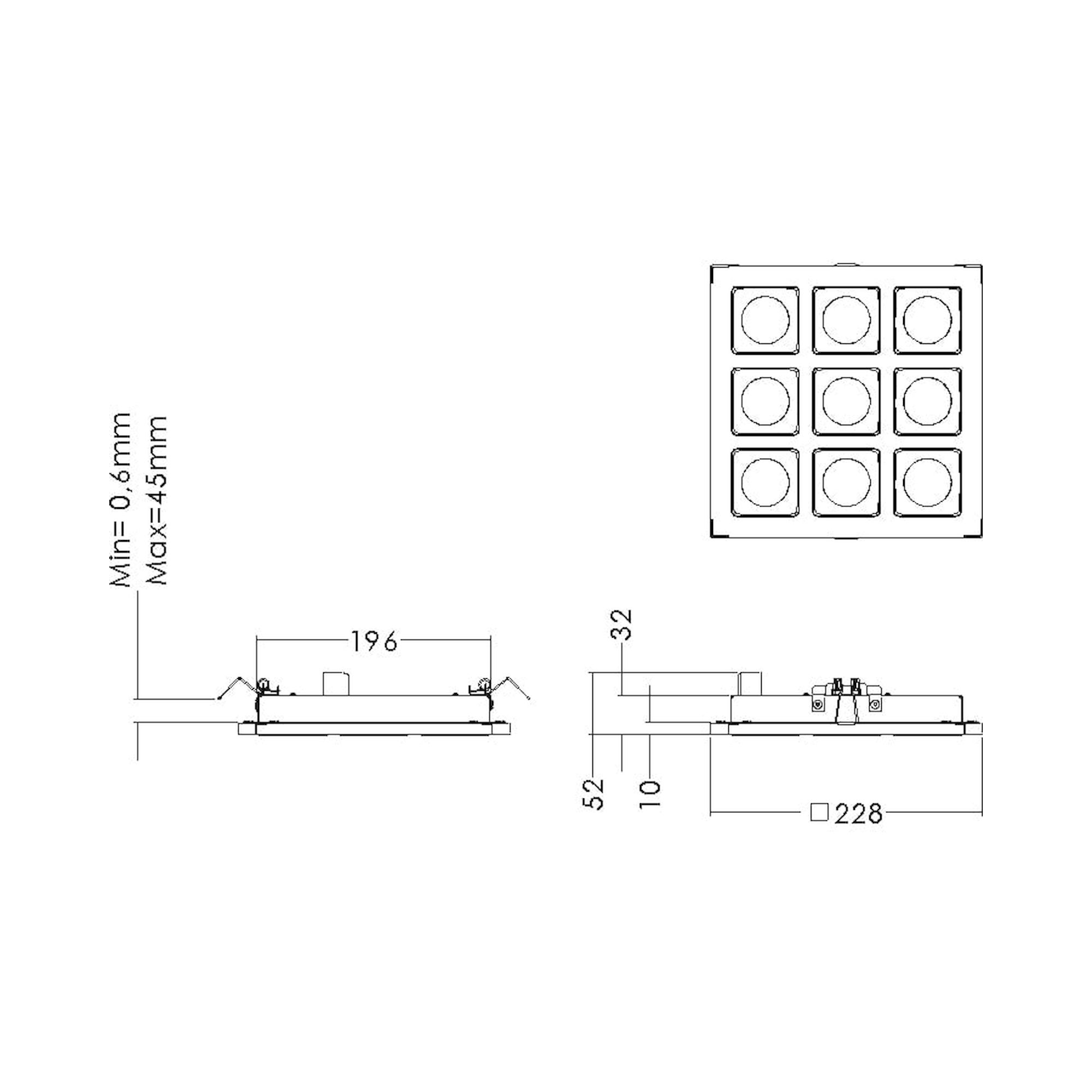Glamox C77-R230x230 Downlight, 1822 lm, 4000 K, DALI-dimmbar