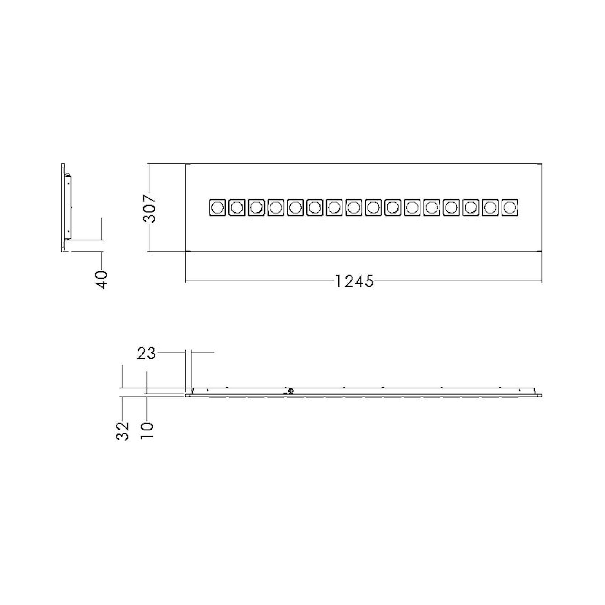 Glamox C77-R312x1250 recessed luminaire, 4021 lm, 3000 K, switchable