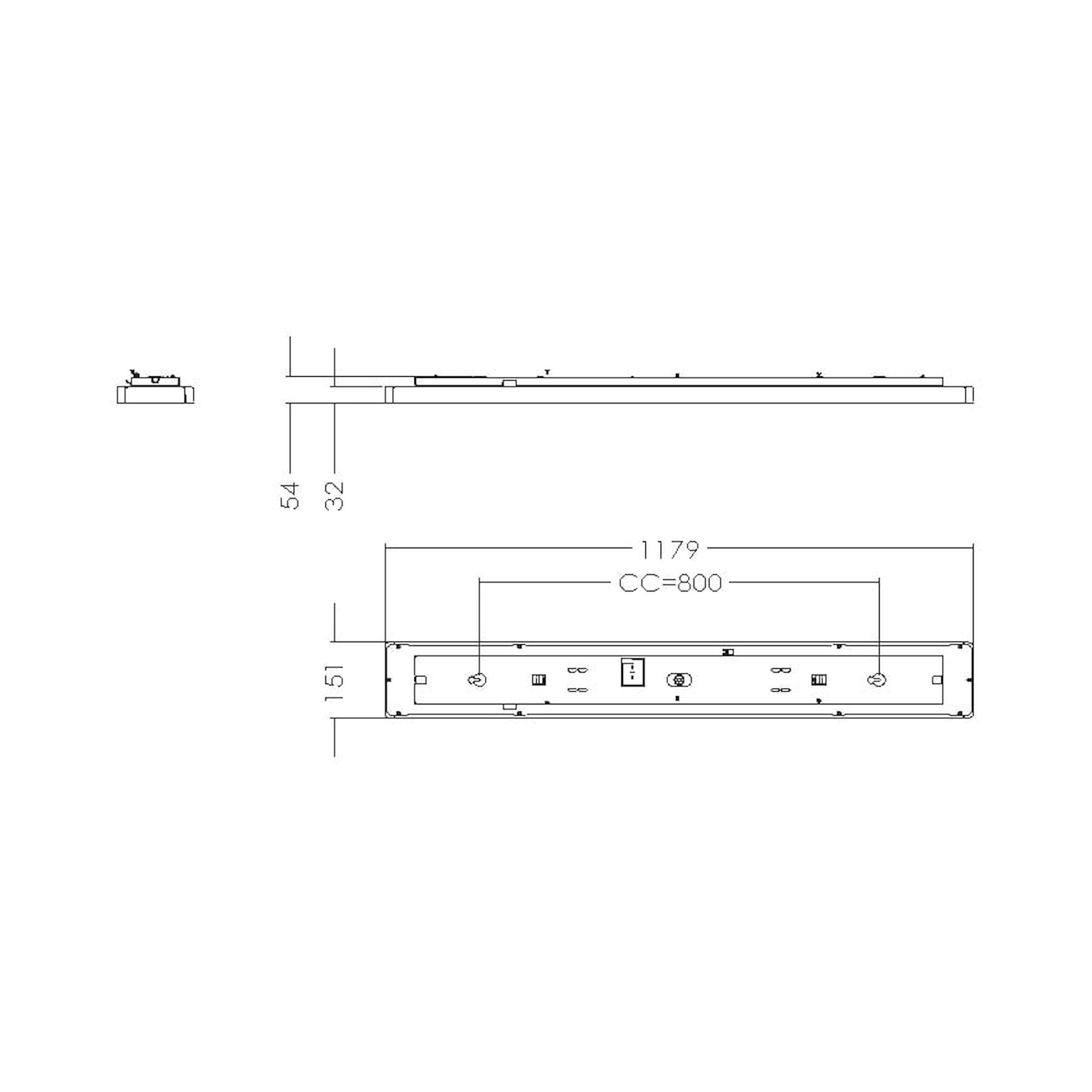 Glamox C77-S150x1200 surface-mounted luminaire, 4176 lm, 4000 K