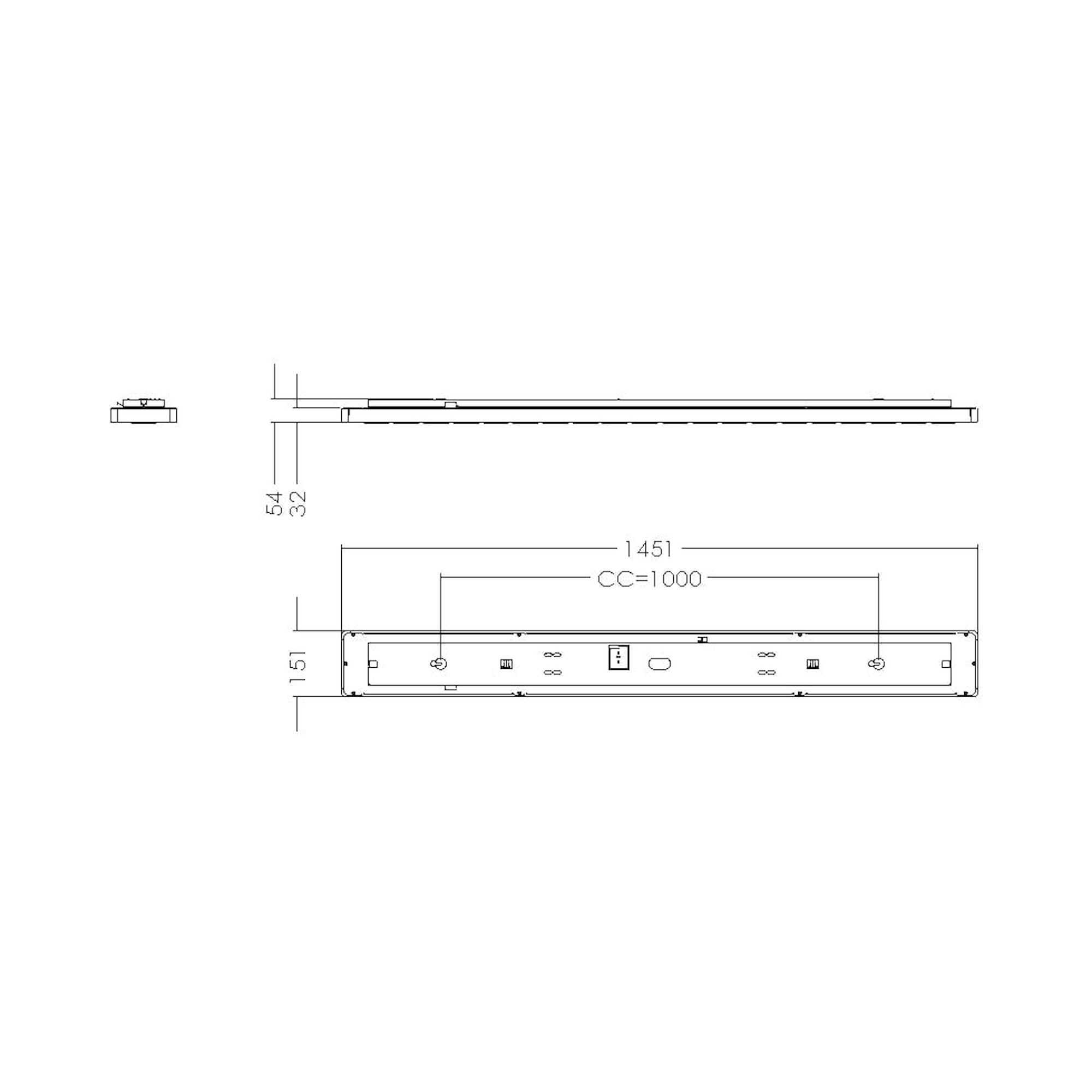 Glamox C77-S150x1500 Anbauleuchte, 3014 lm, 3000 K, schaltbar