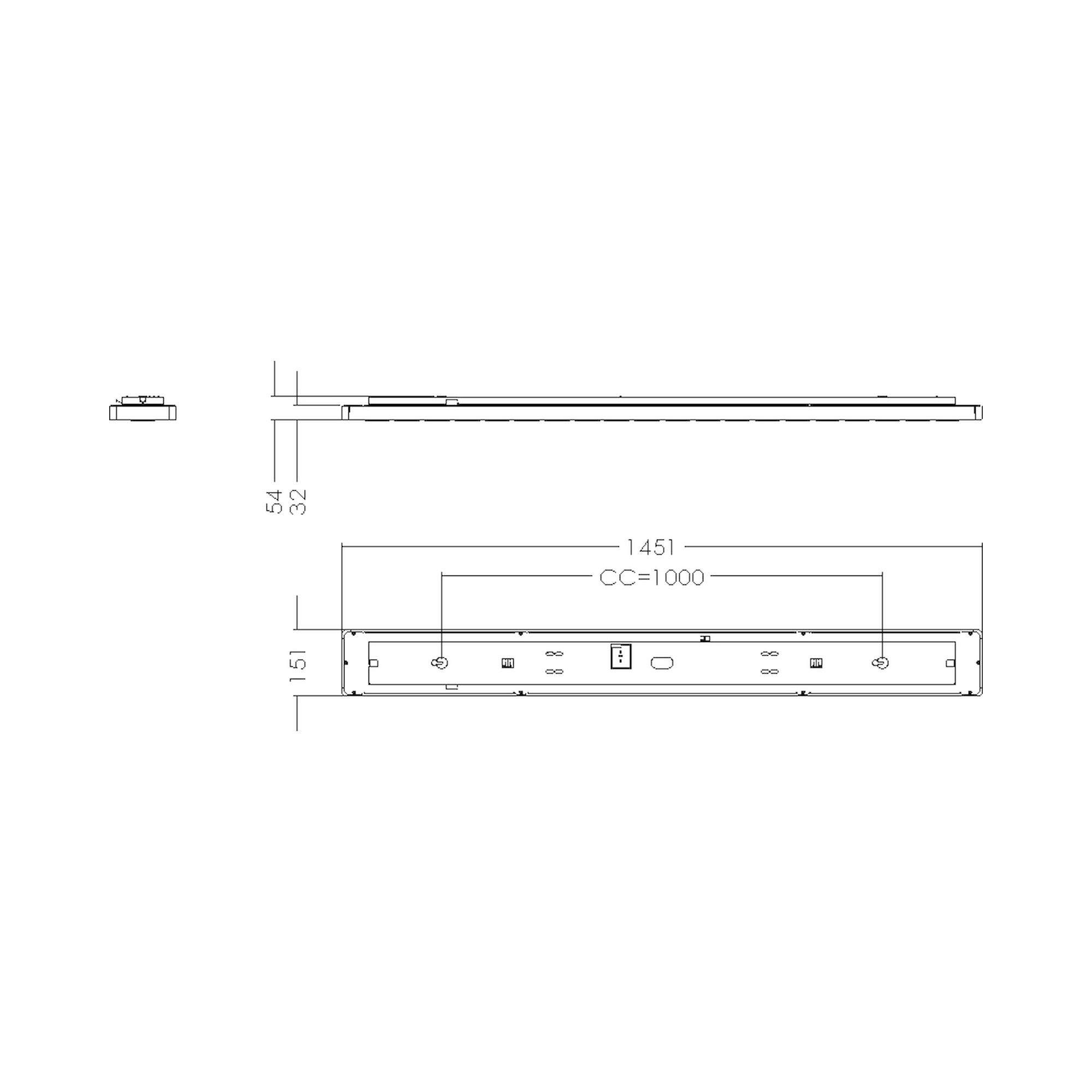 Glamox C77-S150x1500 Anbauleuchte, 4785 lm, 4000 K, DALI-dimmbar