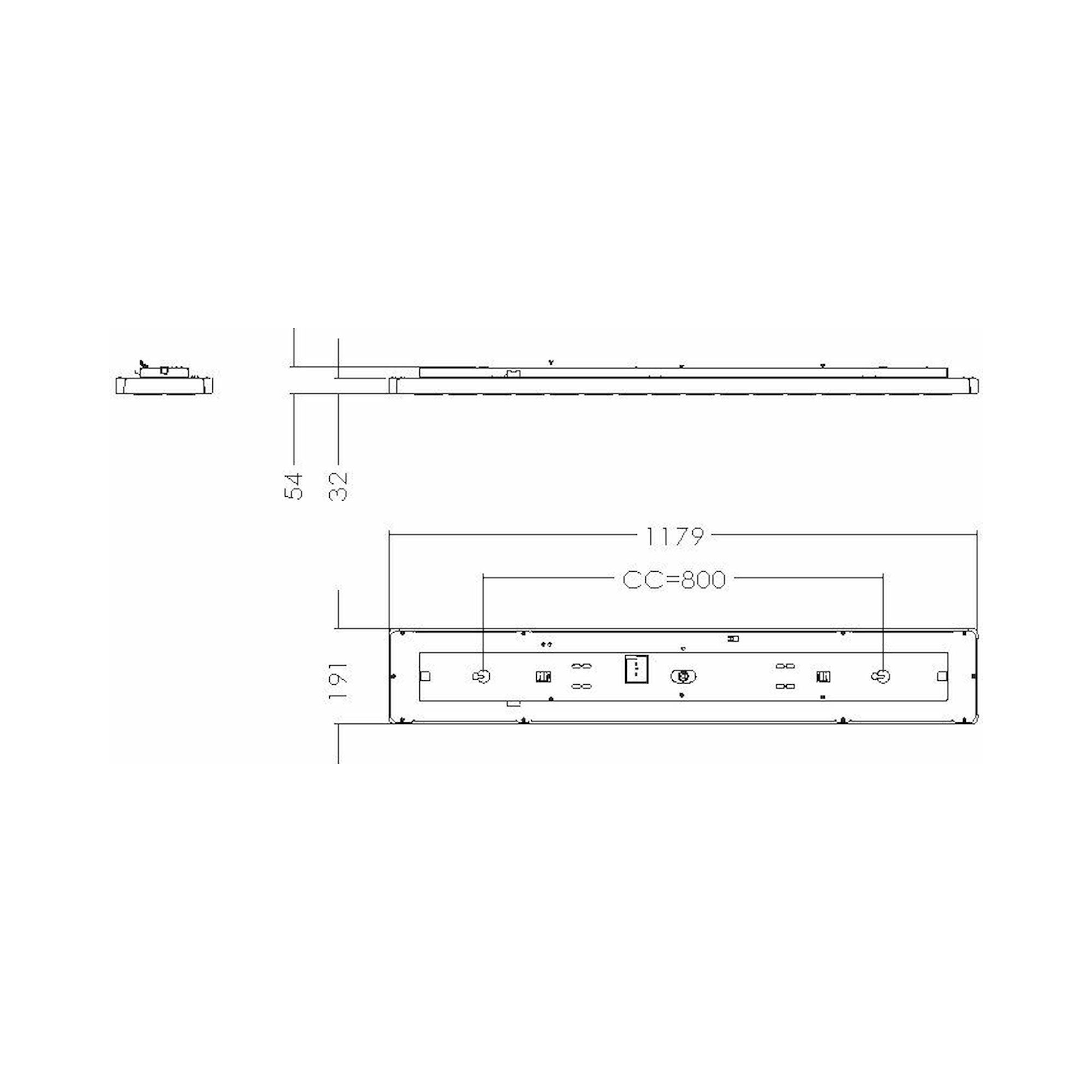 Glamox C77-S200x1200 luminaire en saillie, 6315 lm, 3000 K, à gradation DALI