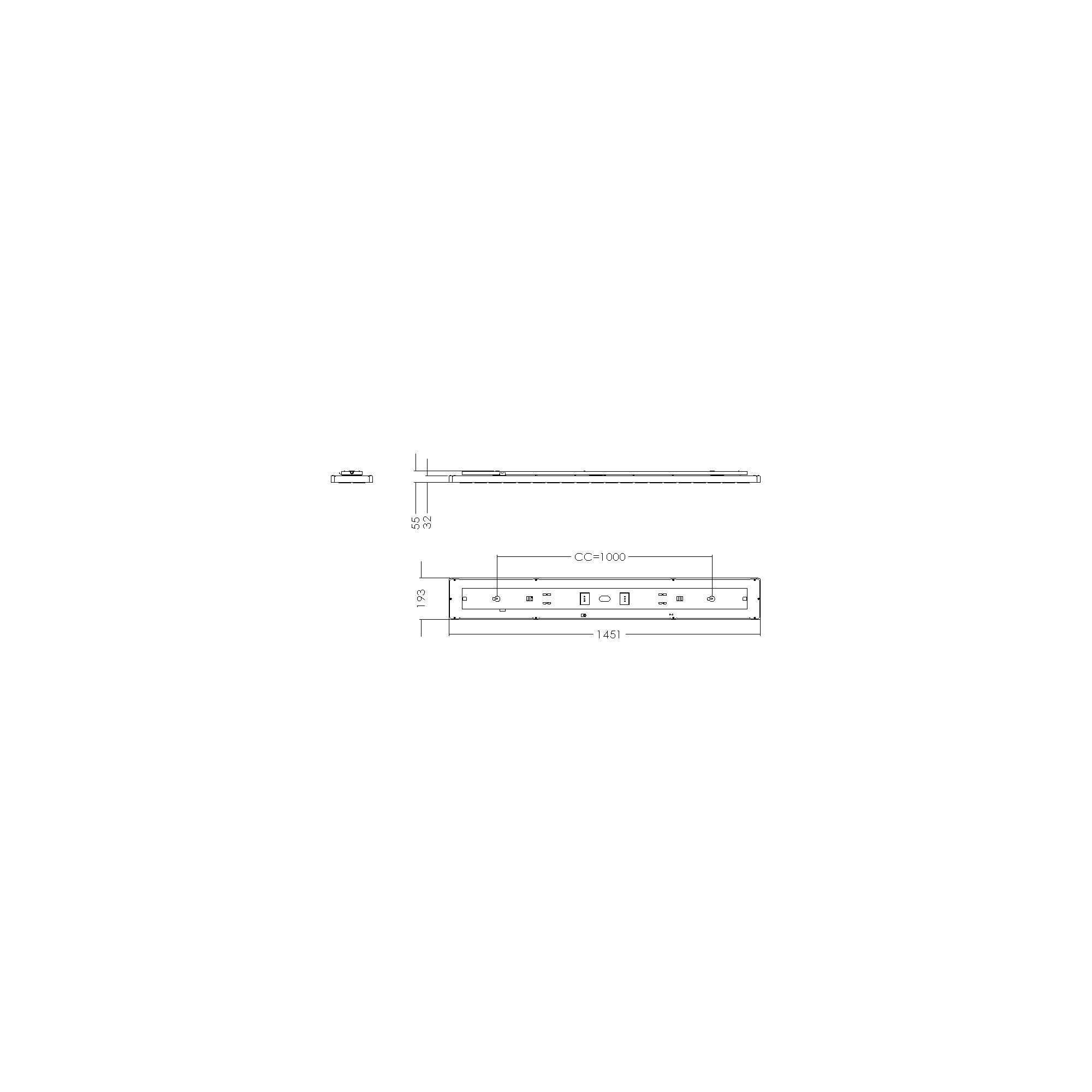 Glamox C77-S200x1500 luminaire en saillie, 8194 lm, 3000 K, à gradation DALI