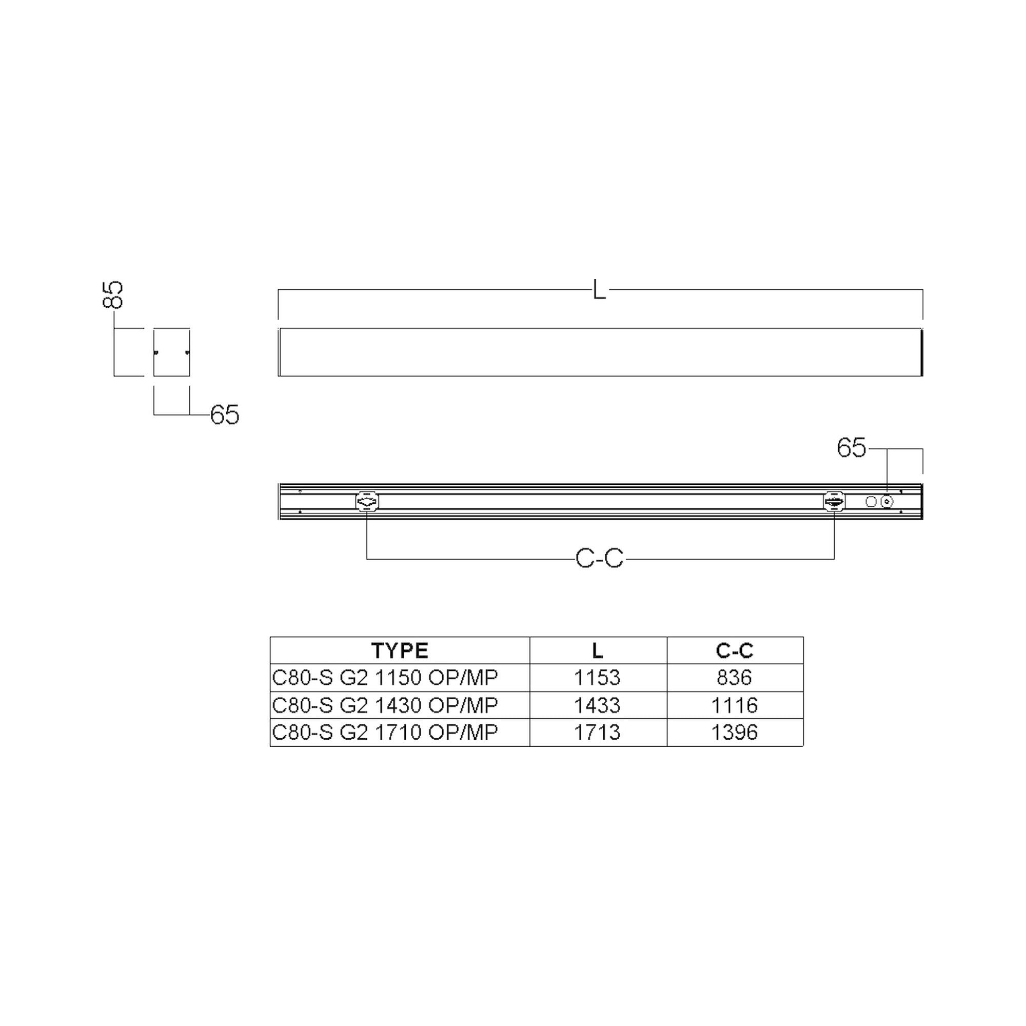 Glamox C80-S1710 Anbauleuchte, 6196 lm, 4000 K, DALI-dimmbar