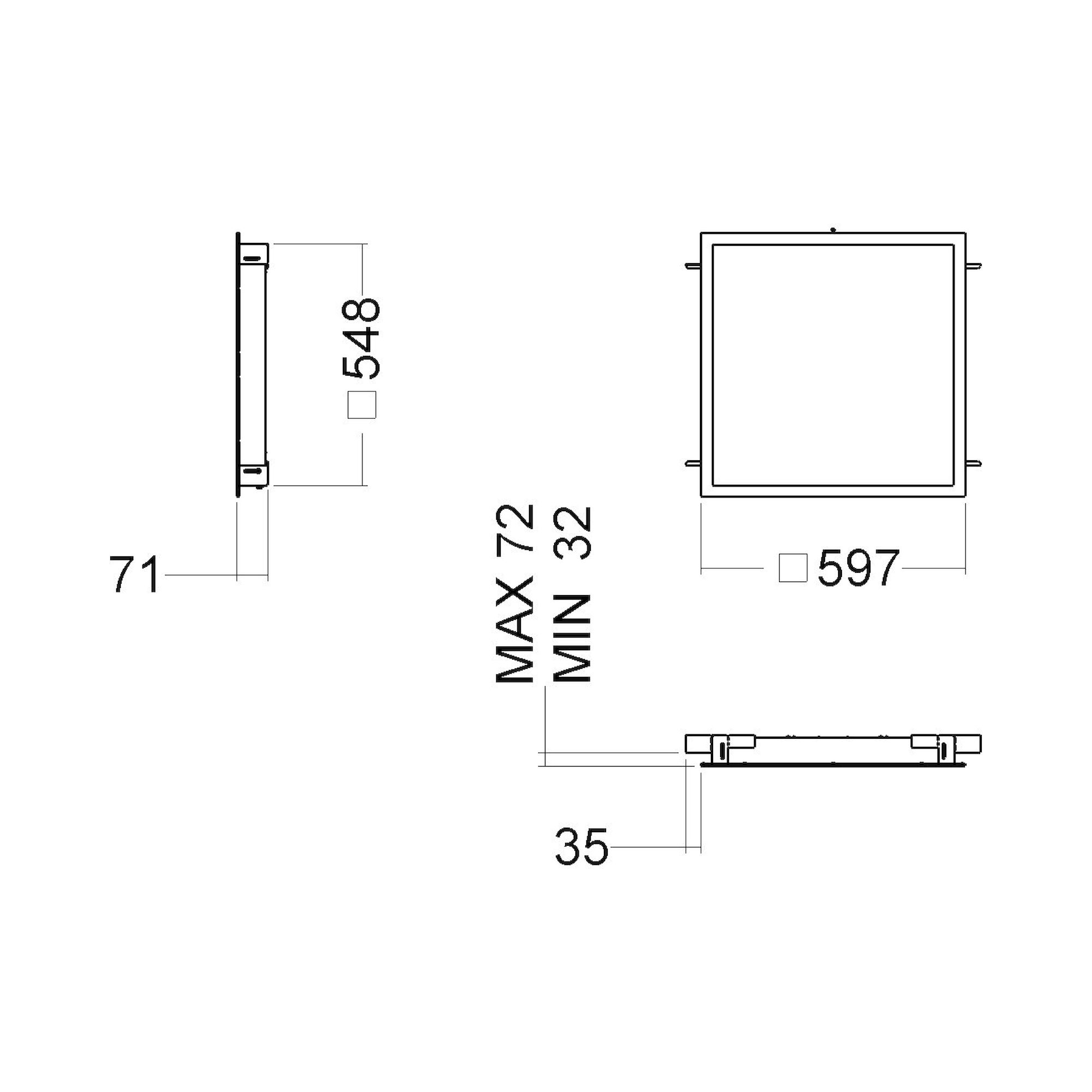 Glamox C91-R600x600 recessed luminaire, 4347 lm, 4000 K, DALI dimmable