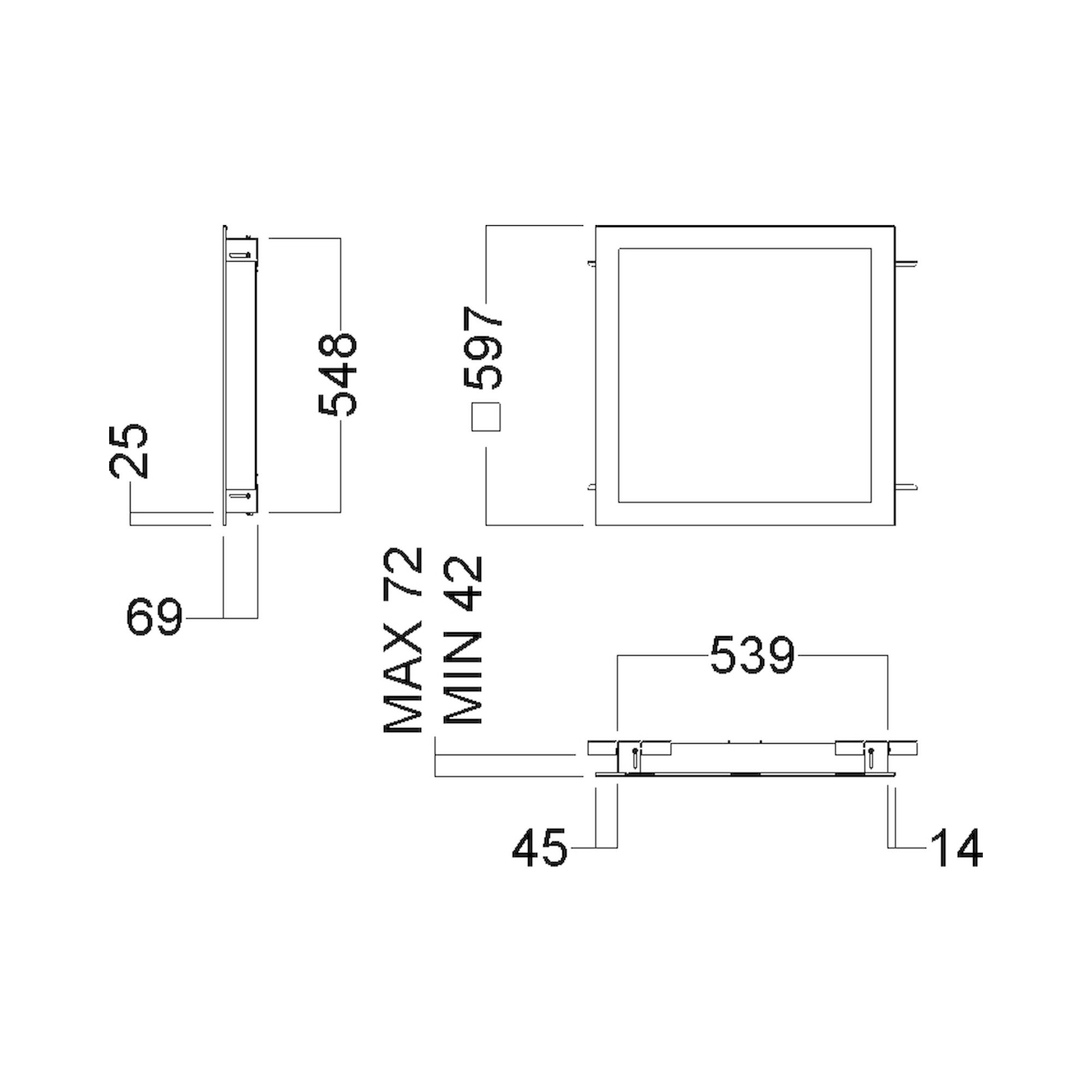 Glamox C92-R600x600 Einbauleuchte, 4347 lm, 4000 K, schaltbar