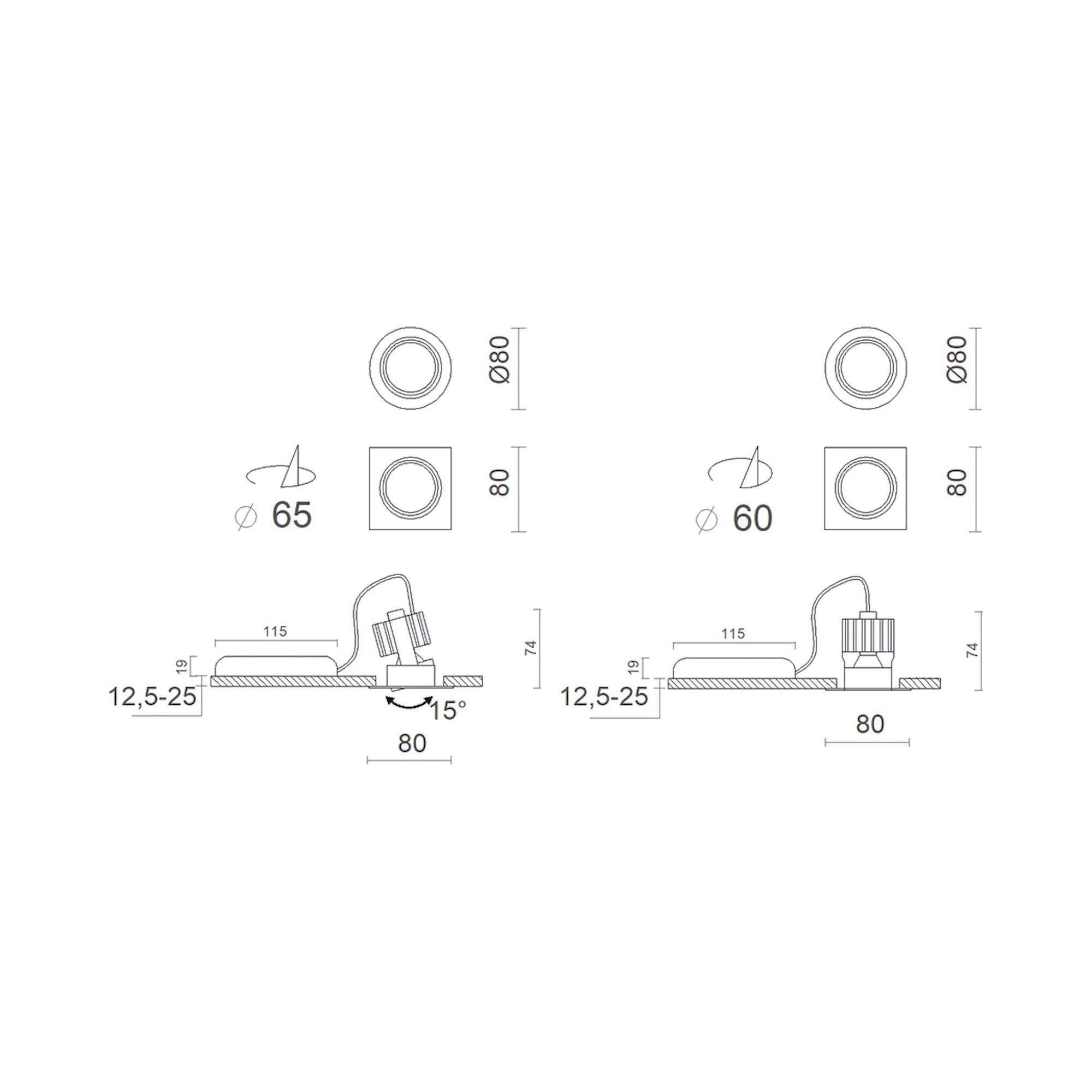 Glamox CAMELEON-R65F downlight, 820 lm, 4000 K, DALI dimmable