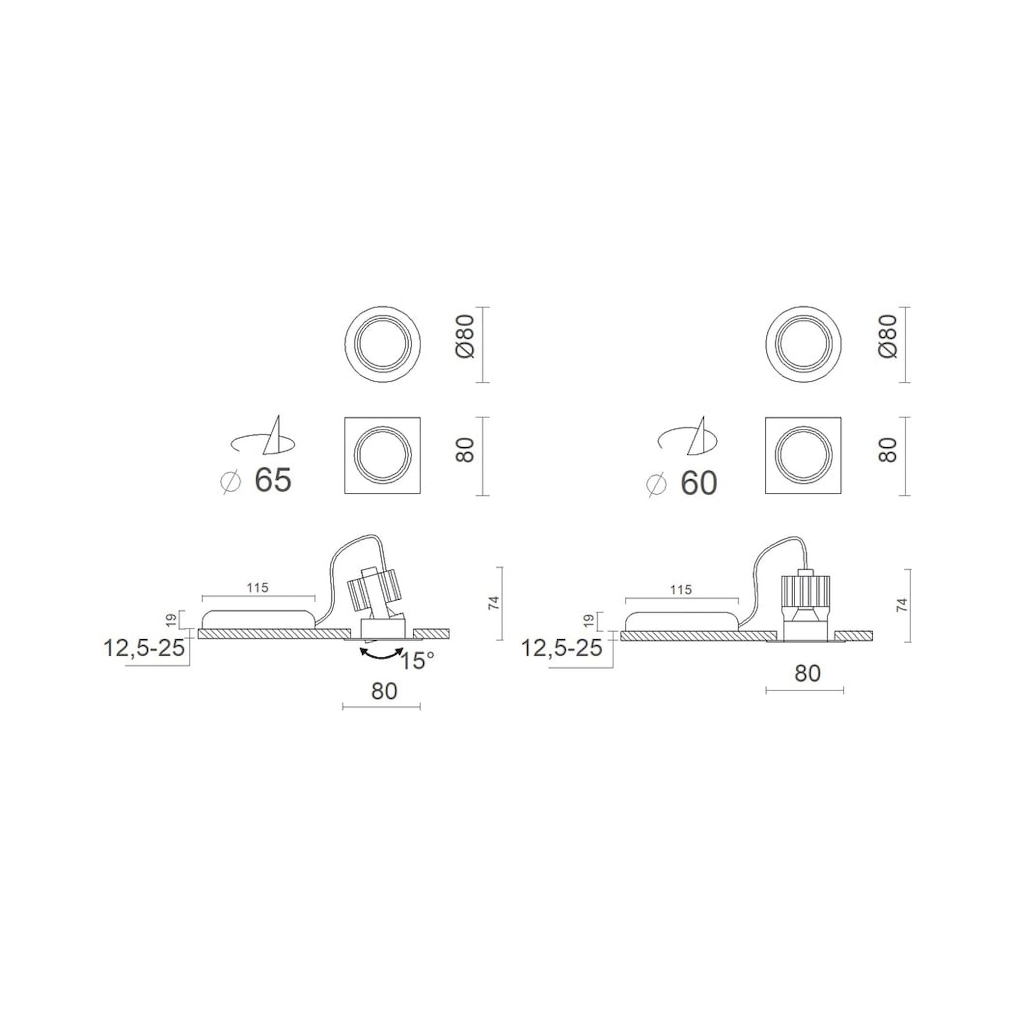 Glamox CAMELEON-R65F downlight, 820 lm, 4000 K, DALI dimmable
