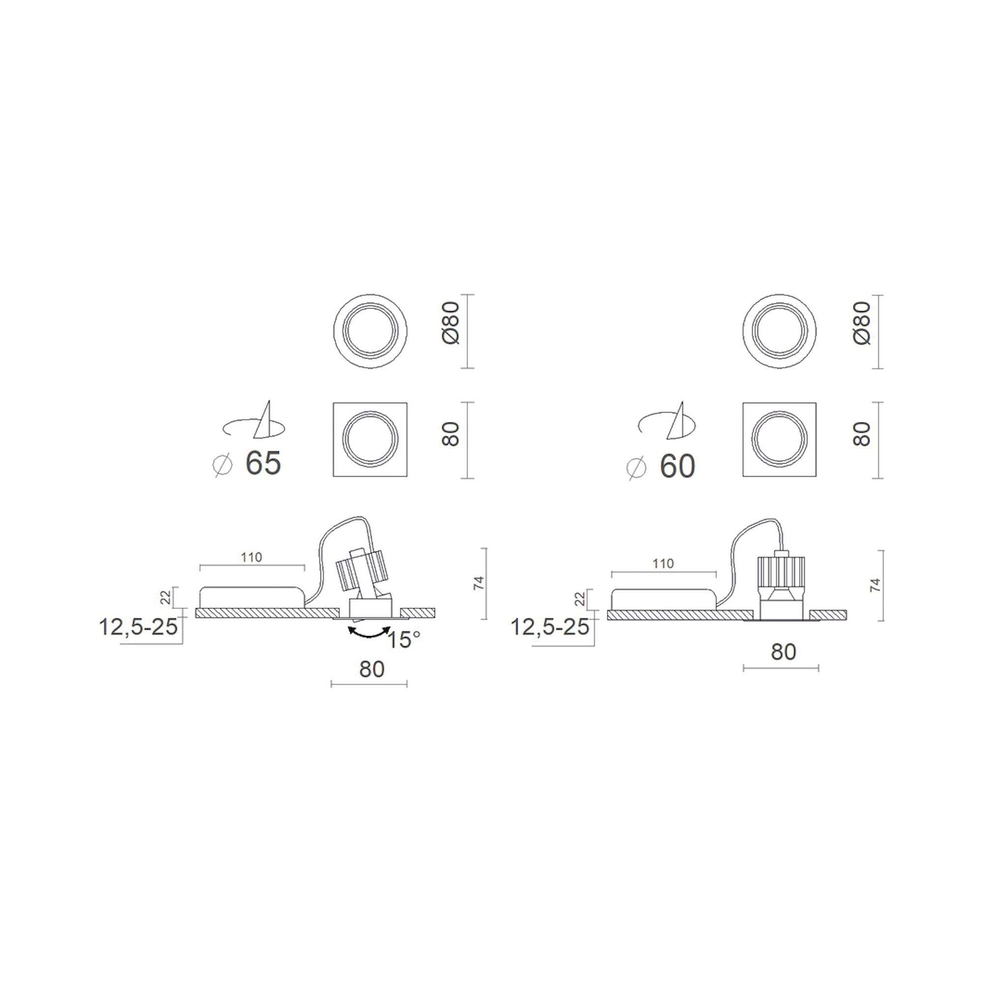 Glamox CAMELEON-R65A downlight, 820 lm, 4000 K, DALI dimmable
