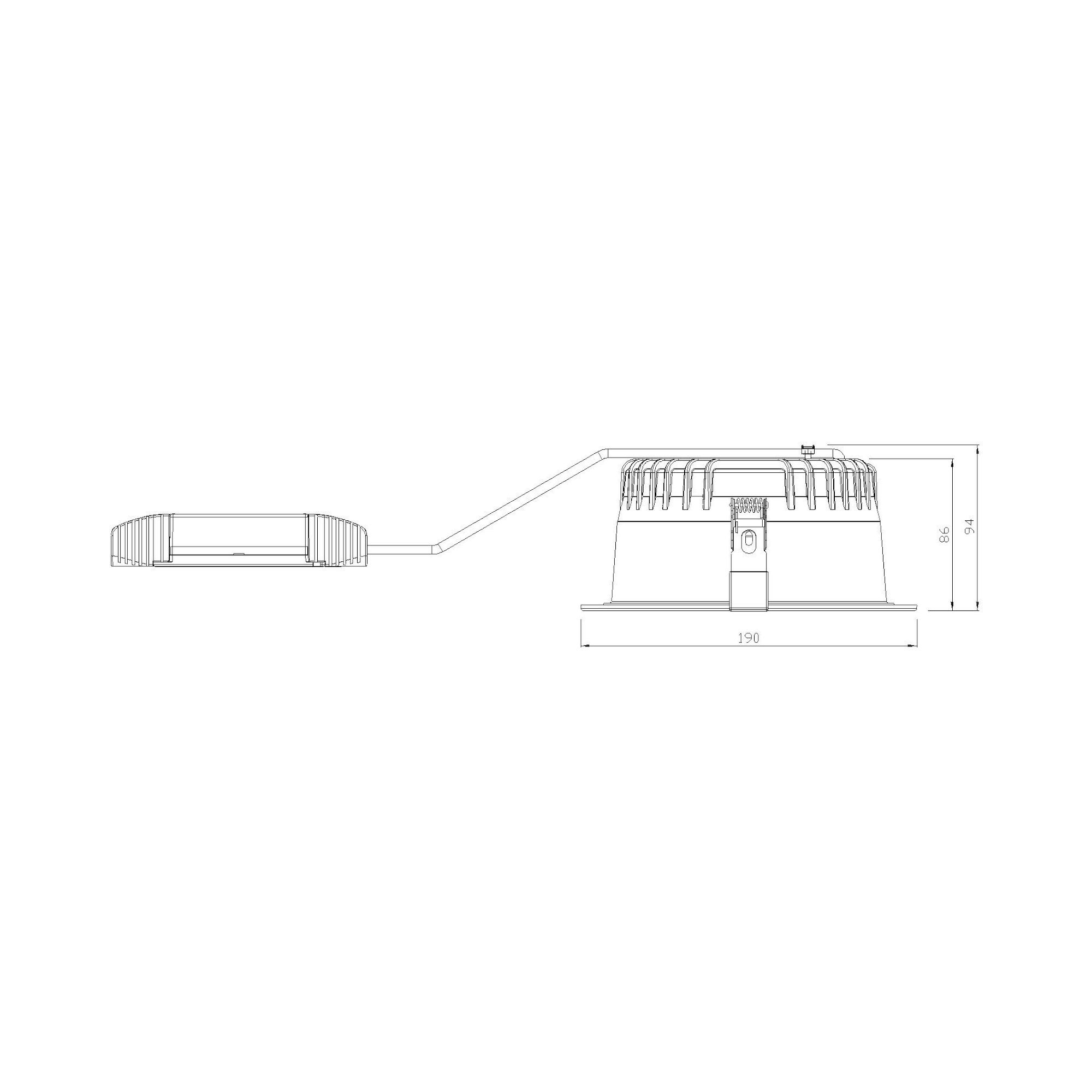 Glamox D50-R175 downlight, 2500 lm, 4000 K, commutable