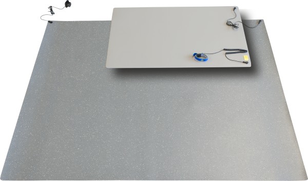 BJZ C-MOS Complete ESD Workstation Kit with SAFE-Stat floor mat, Alfaplan-S platinum grey - A1-ESD C-193-602P-45-CFG