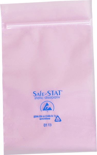 Pink-Poly-Beutel antistatisch mit Gripverschluss