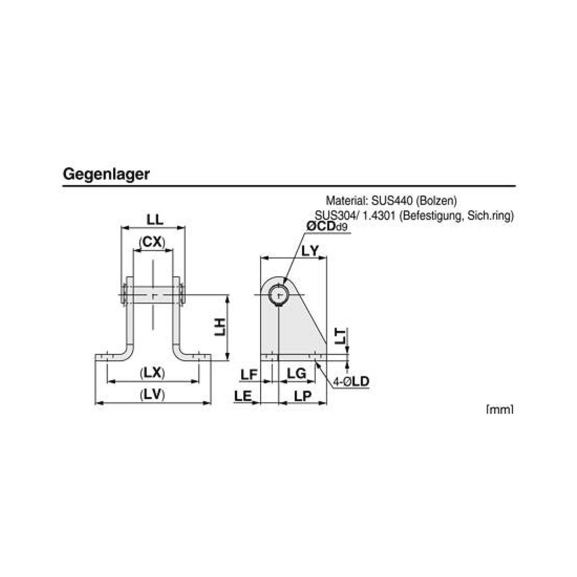 SMC CG-E032SUS. T-Befestigungsplatte