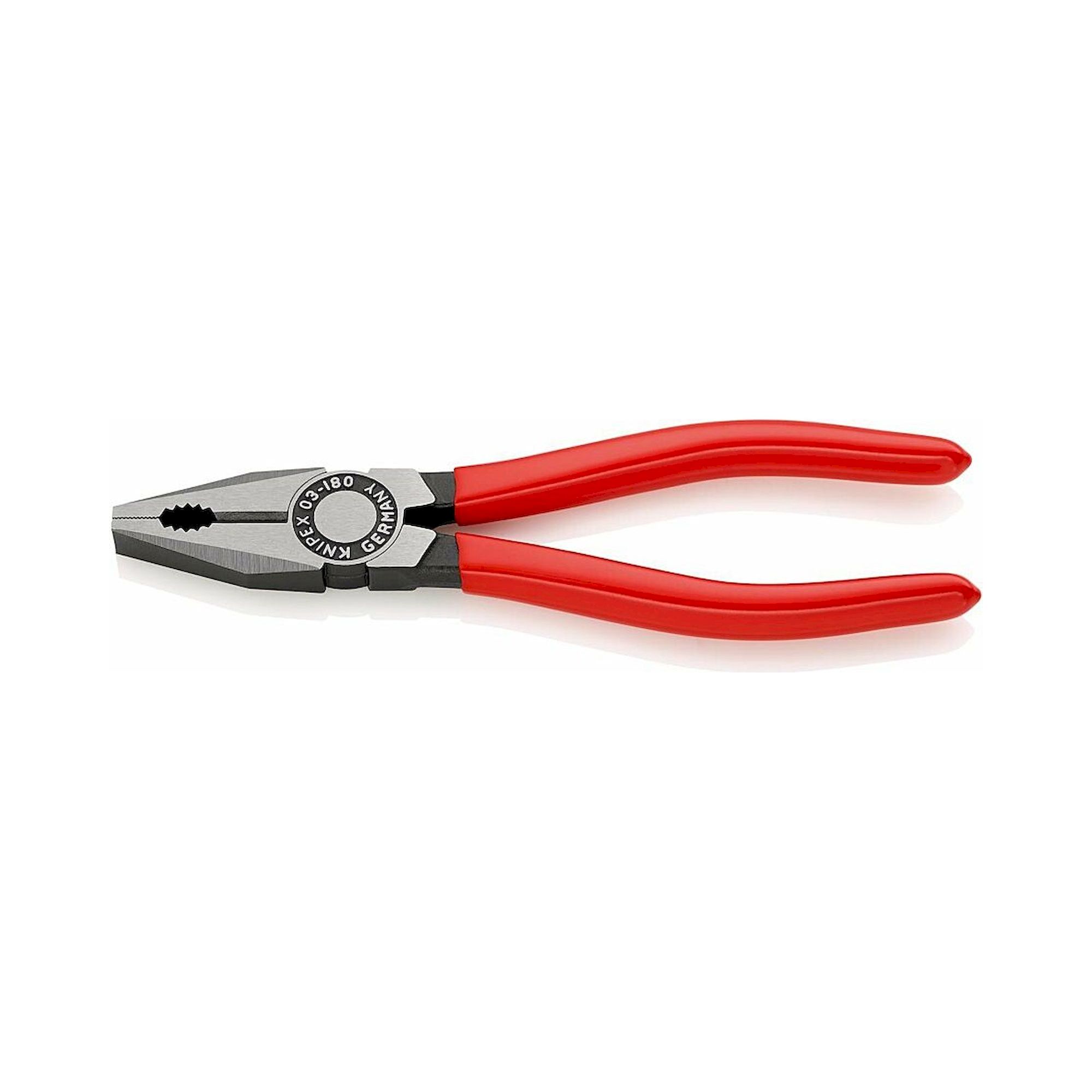 Knipex 03 01 180 SB. Kombizange mit Kunststoff überzogen, schwarz atramentiert, 180 mm (SB-Karte/Blister)