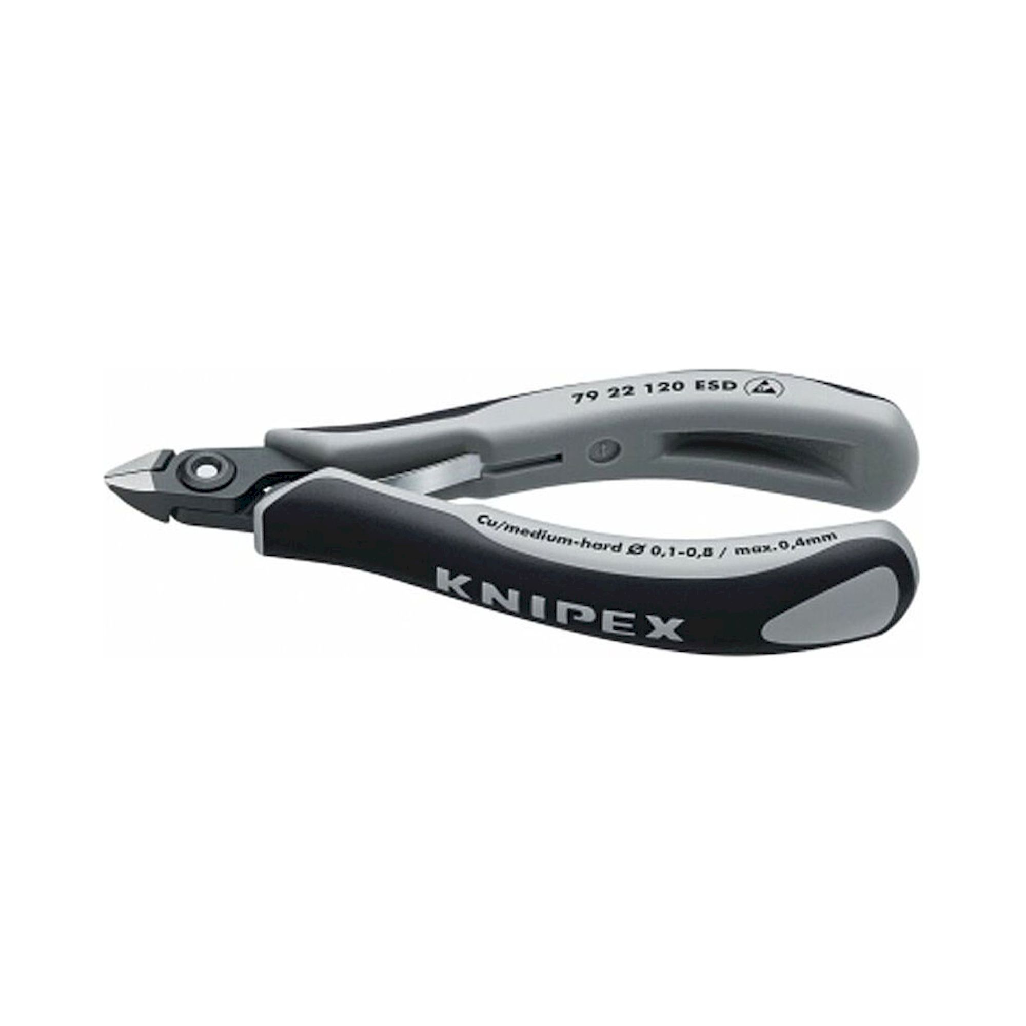 Knipex 79 22 120 ESD. ESD precision electronics side cutter, mini head, 120 mm