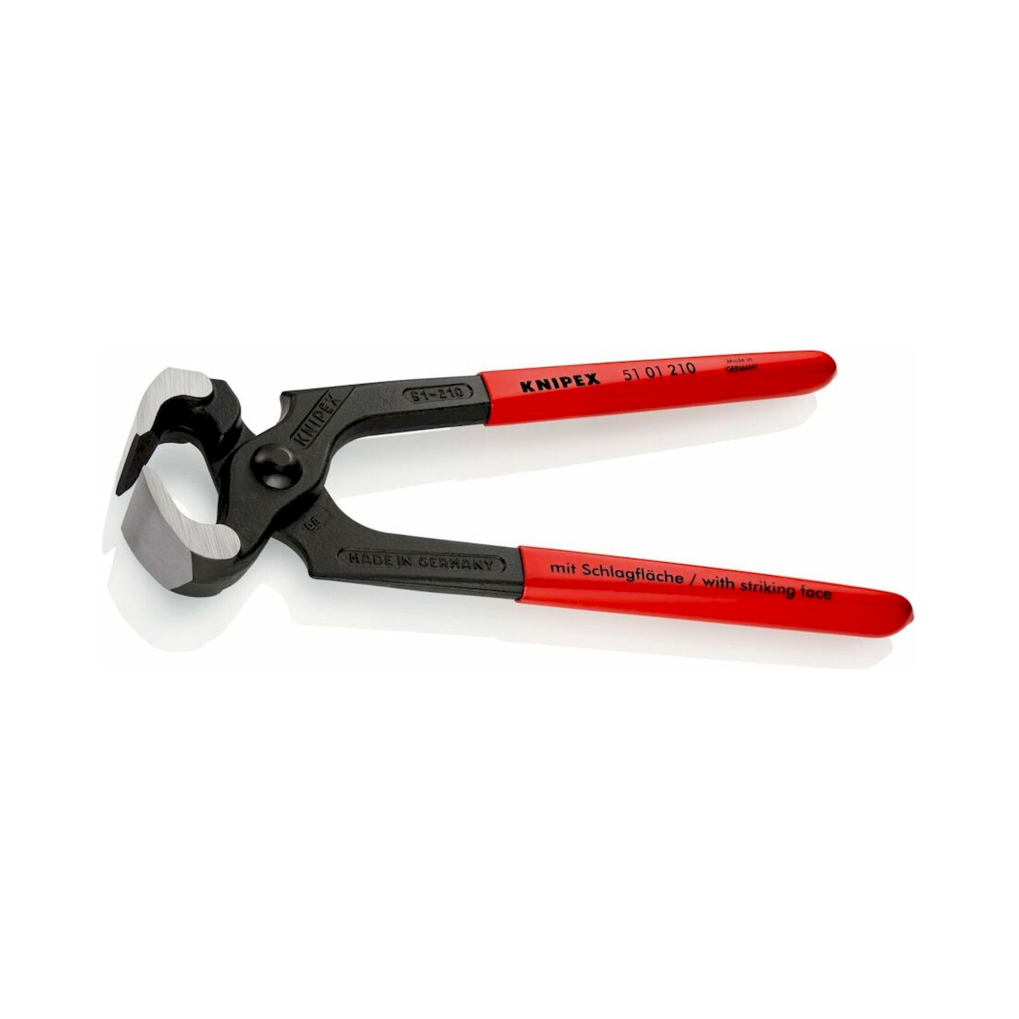 Knipex 51 01 210 SB. Hammerzange mit Kunststoff überzogen, schwarz atramentiert, 210 mm (SB-Karte/Blister)