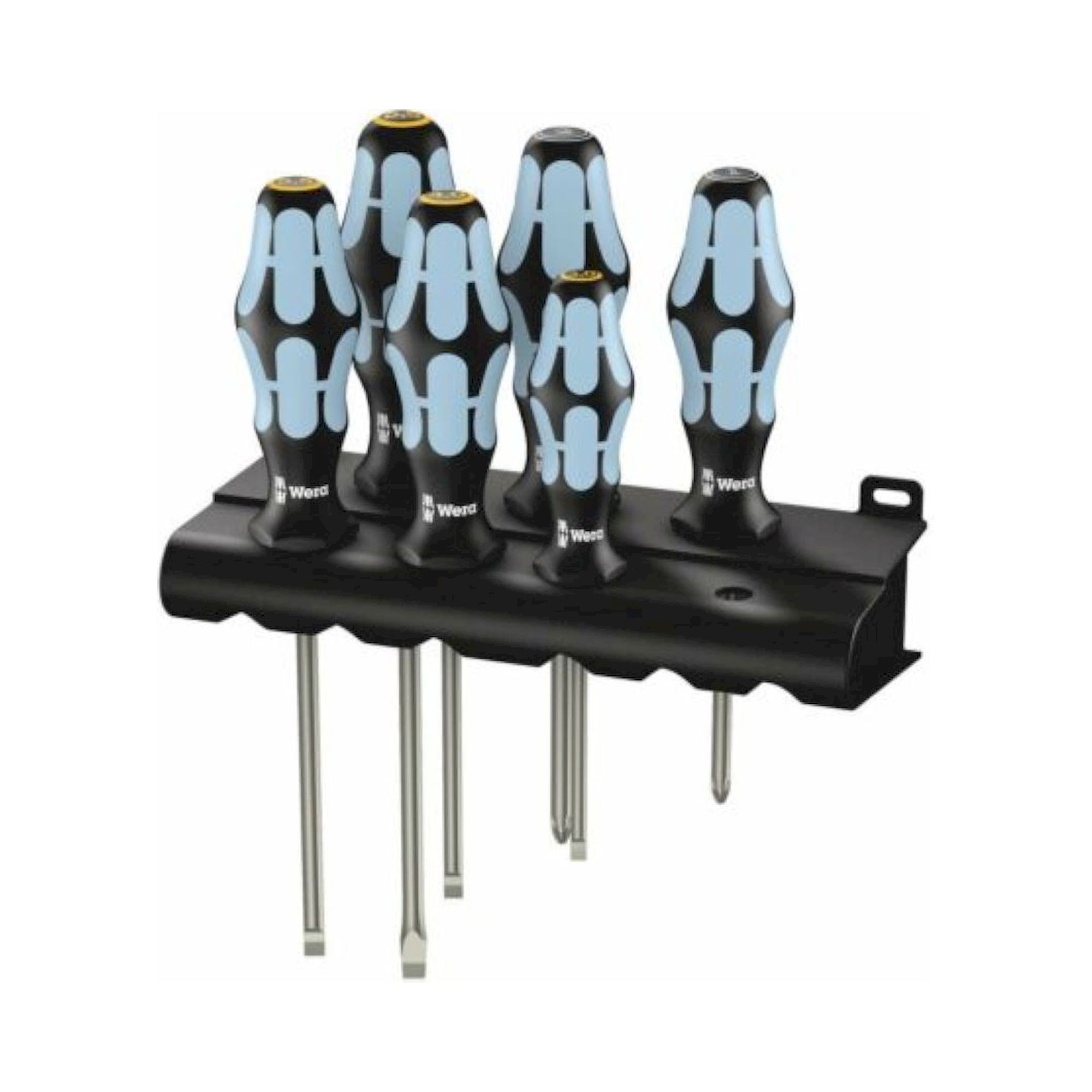Wera 05032061001. Schraubendrehersatz, Edelstahl + Rack, 6-teilig
