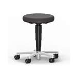 Bimos 9463E-9801. ESD Hocker 2, mit Rollen, Stoff Duotec schwarz, Farbring schwarz