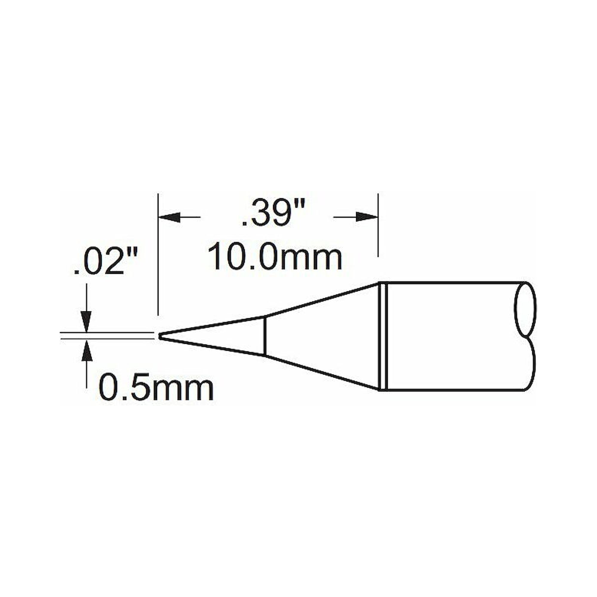 Oki PHT-752035. Lötspitze PHT-Serie, konisch fein, 0,5x10 mm