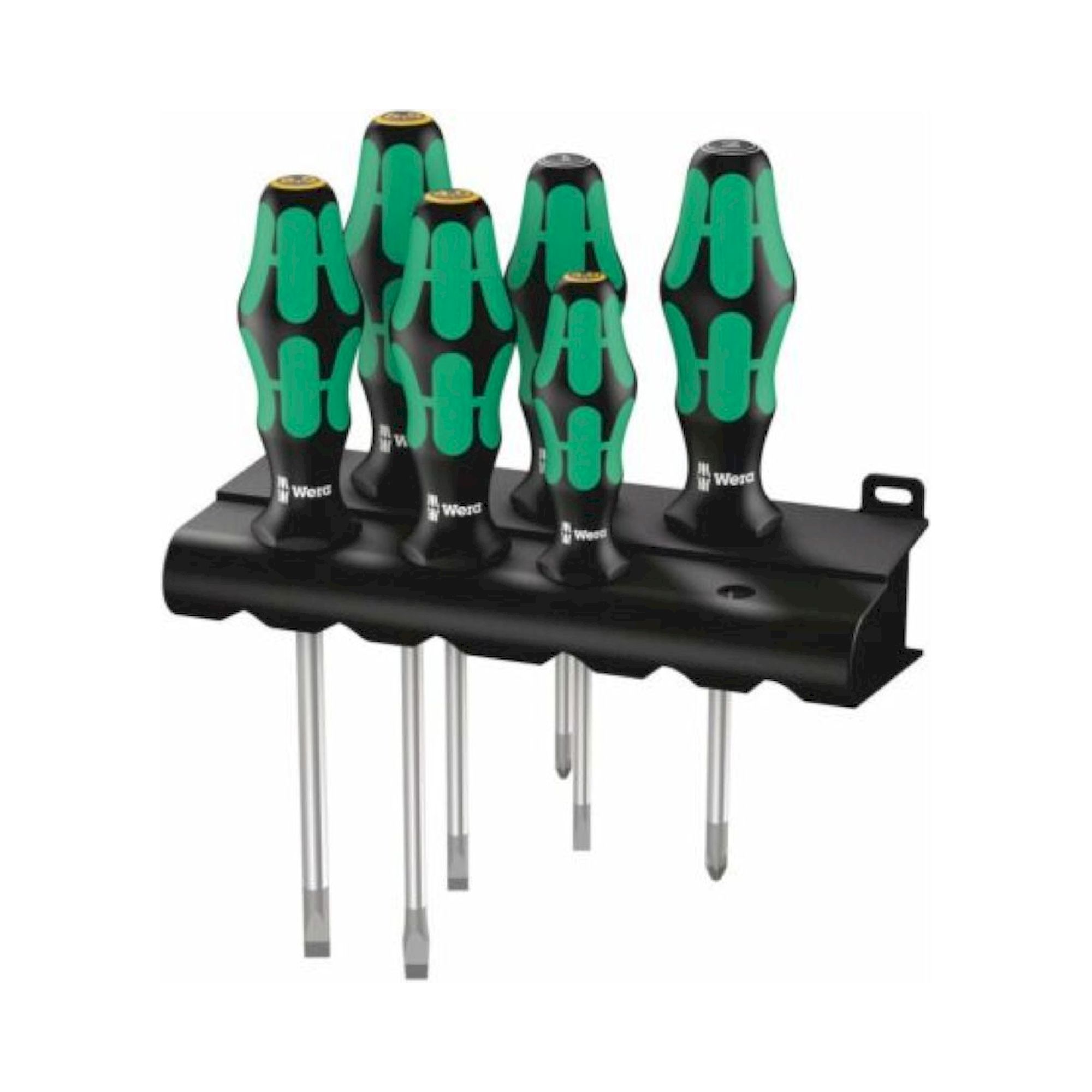 Wera 05105656001. Schraubendrehersatz Kraftform Plus Lasertip + Rack, 6-teilig