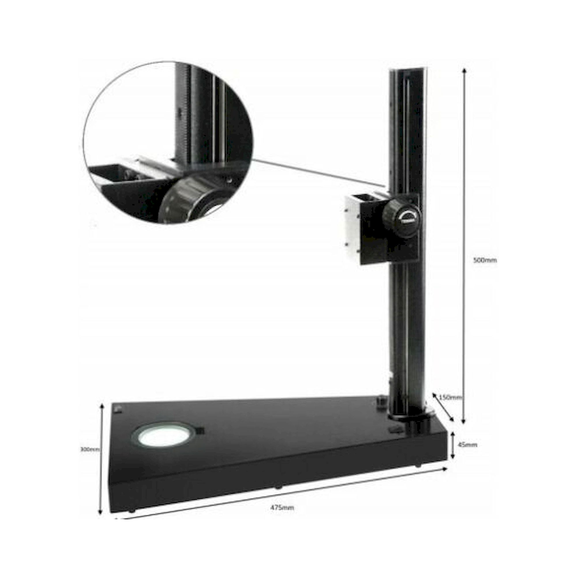  AI 100-023. Stativ für Inspektionsgerät, Vesa Standard, mit Unterbühnenbeleuchtung