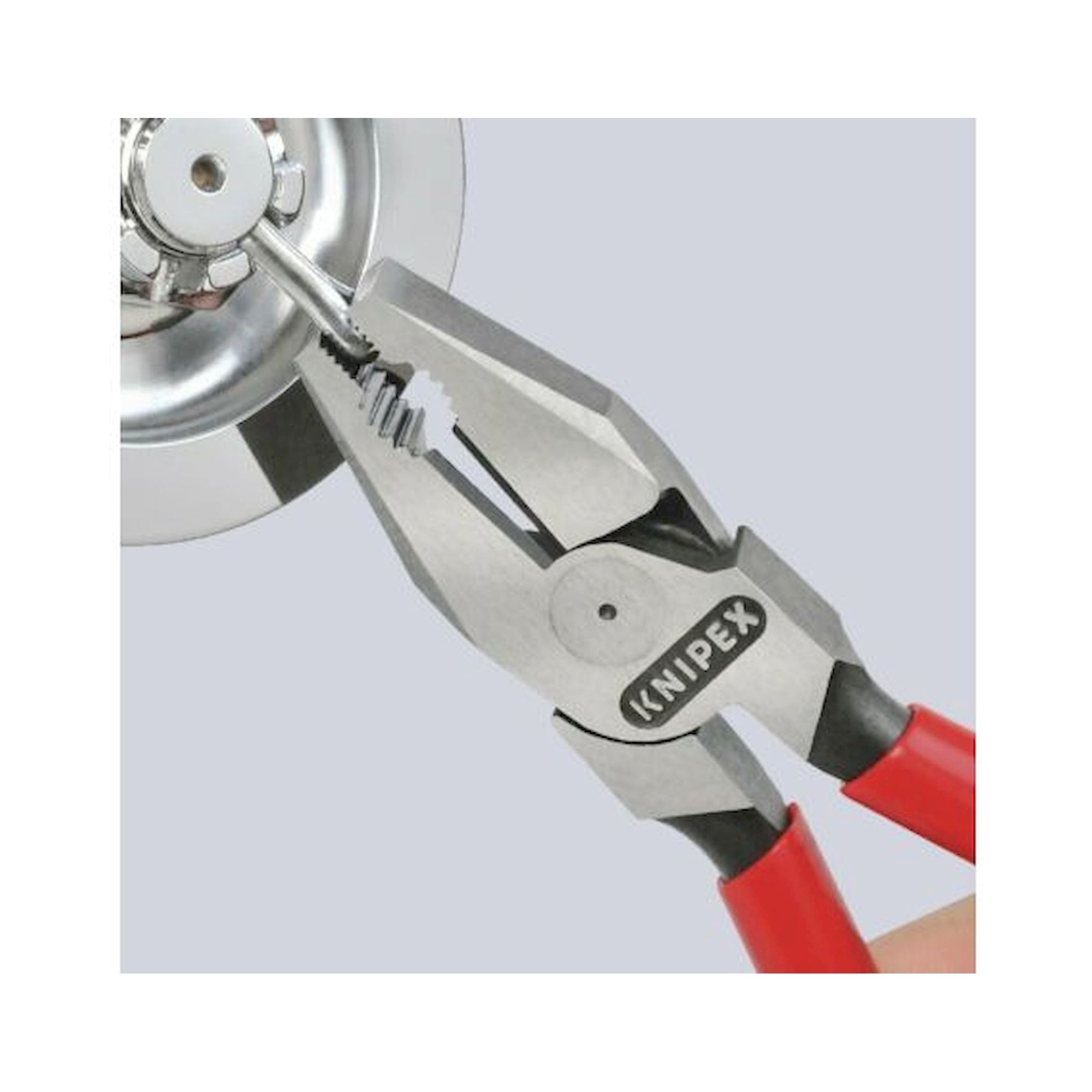 Knipex 02 02 200 SB. Kraft-Kombizange mit Mehrkomponenten-Hüllen, schwarz atramentiert, 200 mm (SB-Karte/Blister)