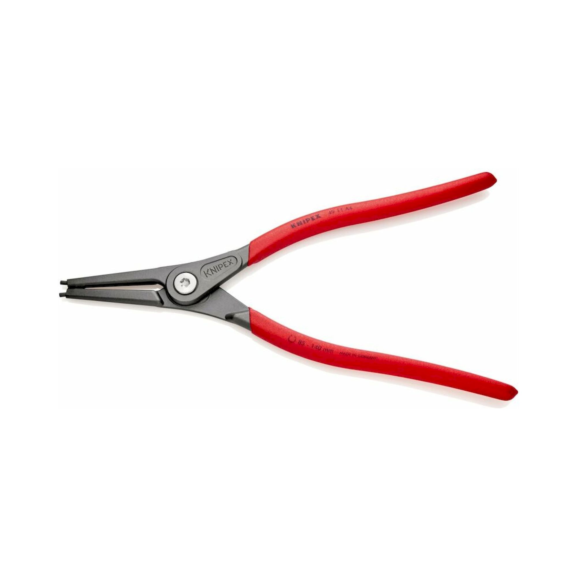 Knipex 49 11 A4 SB. Präzisions-Sicherungsringzange für Außenringe auf Wellen mit rutschhemmendem Kunststoff überzogen, grau, atramentiert 320 mm (SB-Karte/Blister)